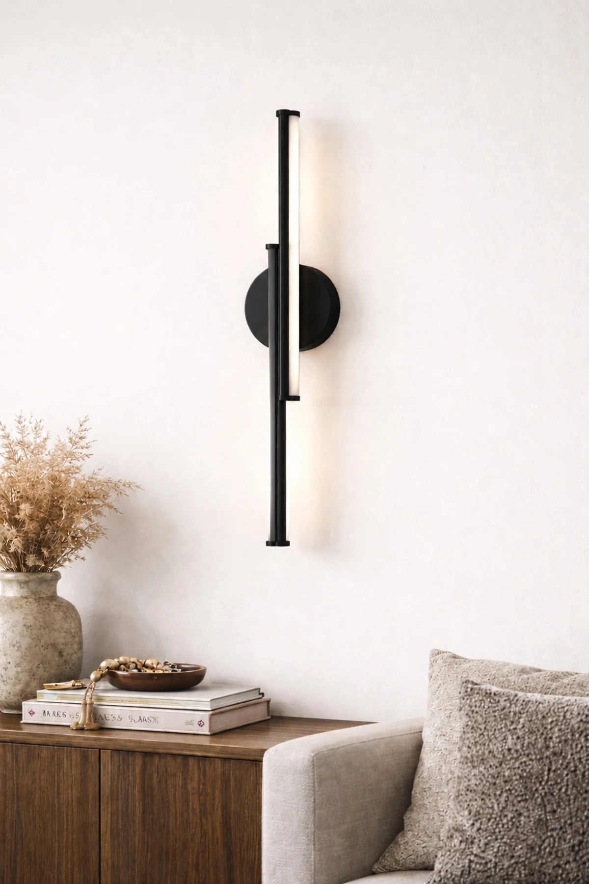 Modern Aplik Çift Yönlü Çubuk Led Siyah Günışığı Lineer Avize Armatür 70cm Çubuk Uzunluğu(pilli değildir)