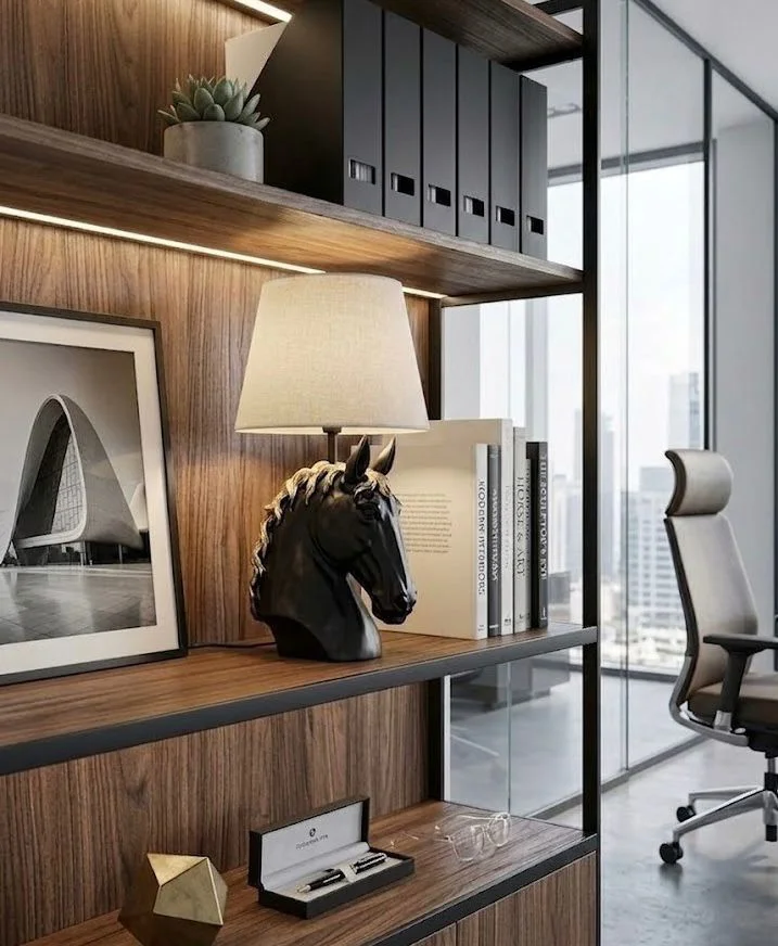 Modern At Abajur Siyah Gold Büst Abajur  Heykel  –  Beyaz Şapka D