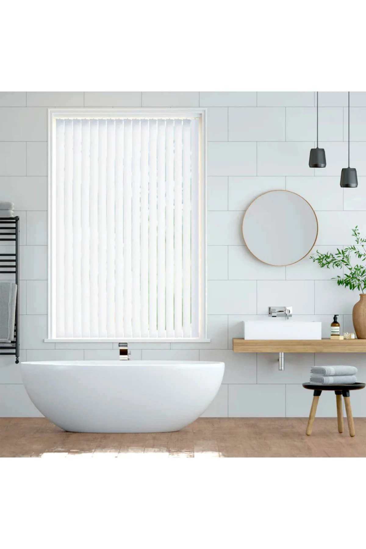 Modern Beyaz Dikey Jaluzi Stor Perde / Ev, İşyeri ve Ofisler İçin Karartma Dikey Stor Perde, Alüminyum Kasalı Yüksek Kaliteli - W1000/QDP