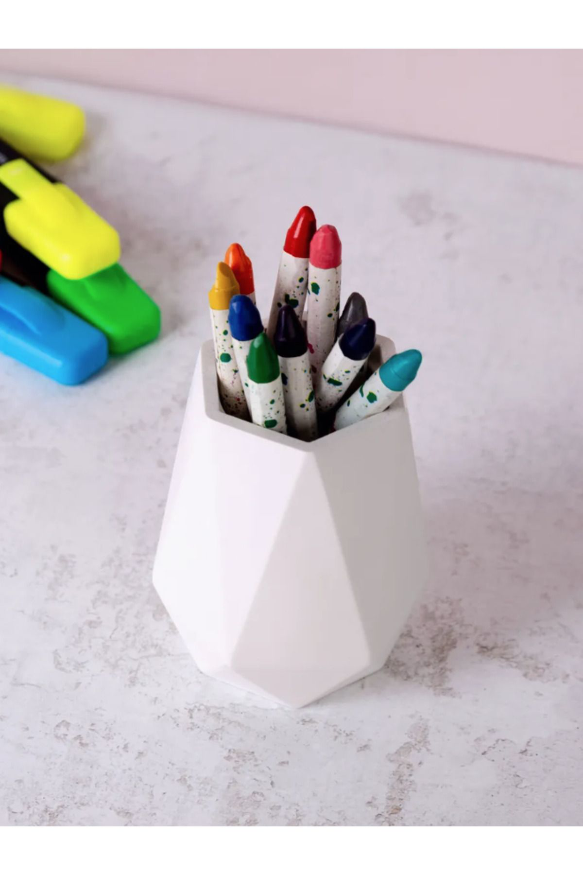 Modern Beyaz Tepsi & Vazo Seti - Çok Amaçlı Dekoratif Aksesuar, E
