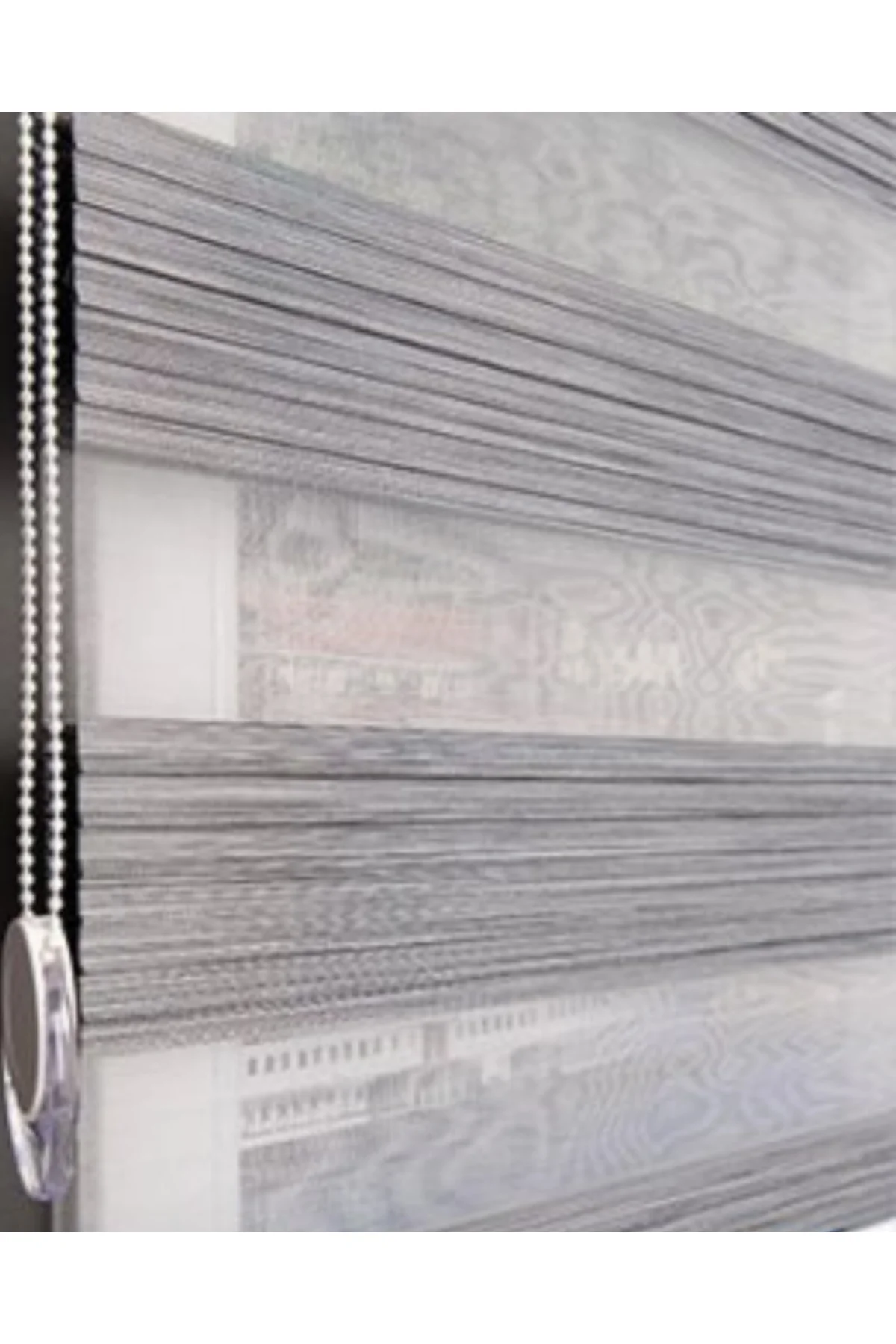 Modern Blackout Gri Pliseli Zebra Stor Perde , Alüminyum Kasalı Y
