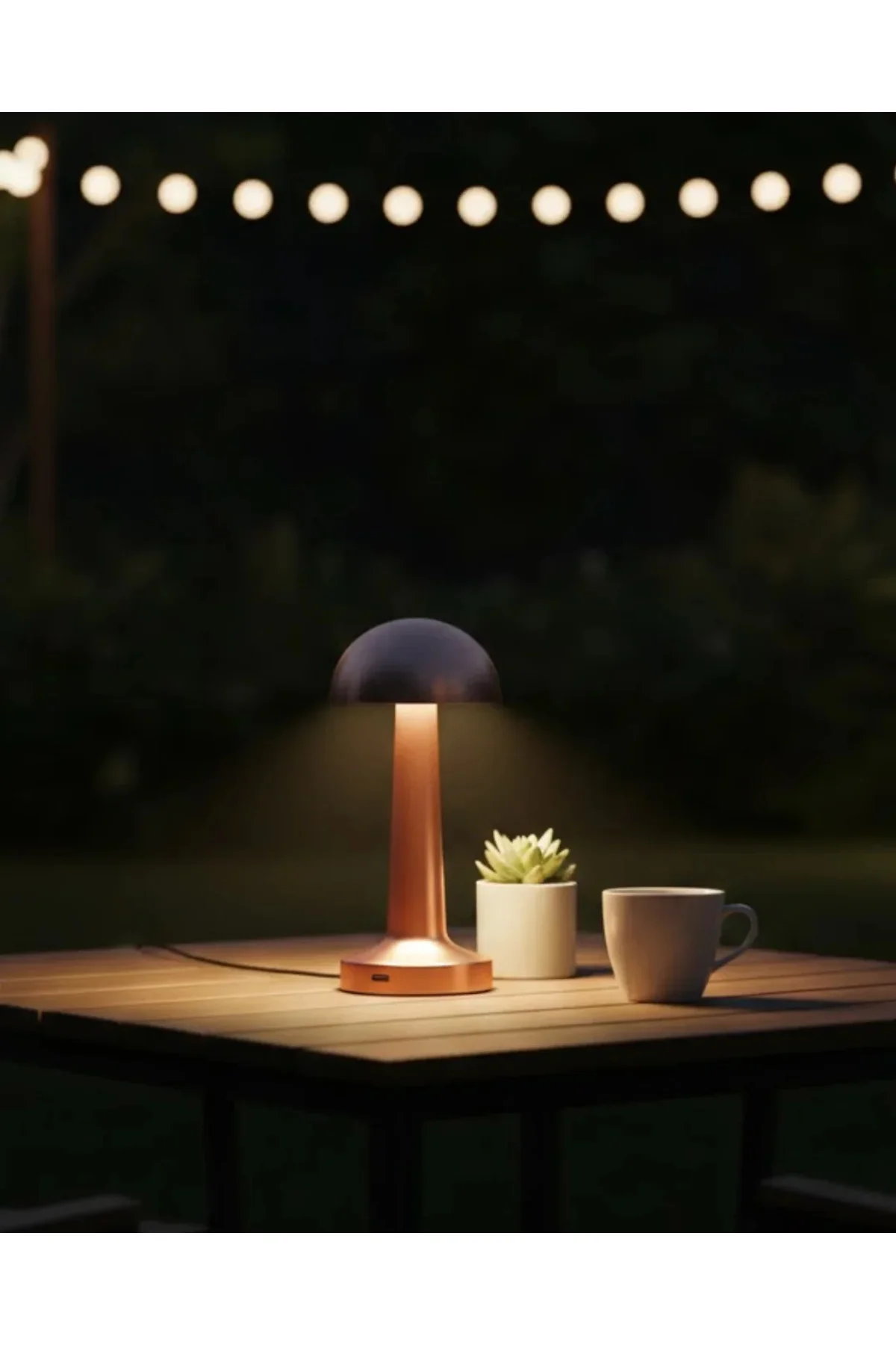 Modern Bronz Masa Lambası 3 Renk LED Dokunmatik Şarjlı Model