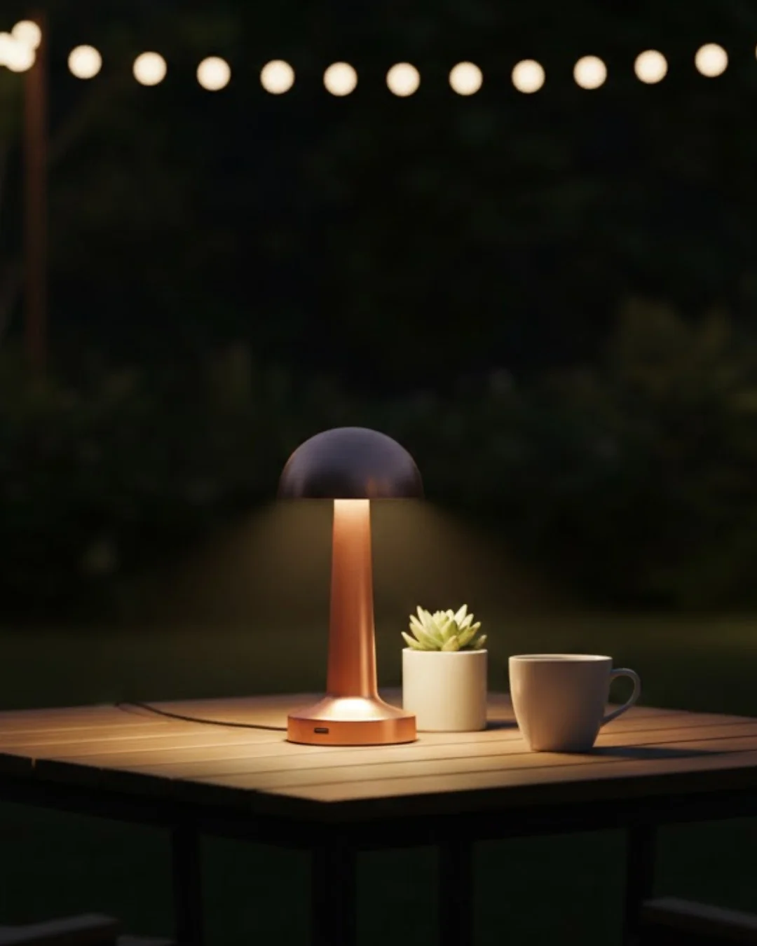 Modern Bronz Masa Lambası 3 Renk LED Dokunmatik Şarjlı Model