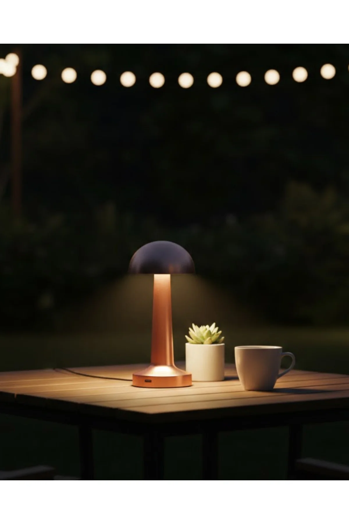 Modern Bronz Masa Lambası 3 Renk LED Dokunmatik Şarjlı Model