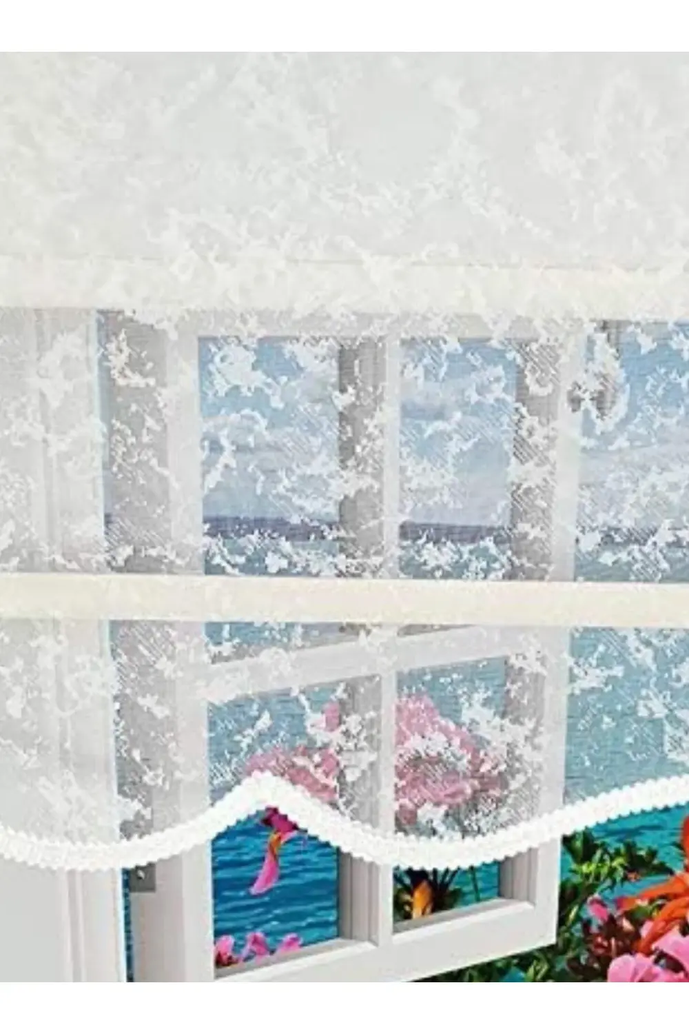 Modern Bulut Desen Çiftli Sistem Mekanizmalı Tül ve Stor Perde Al