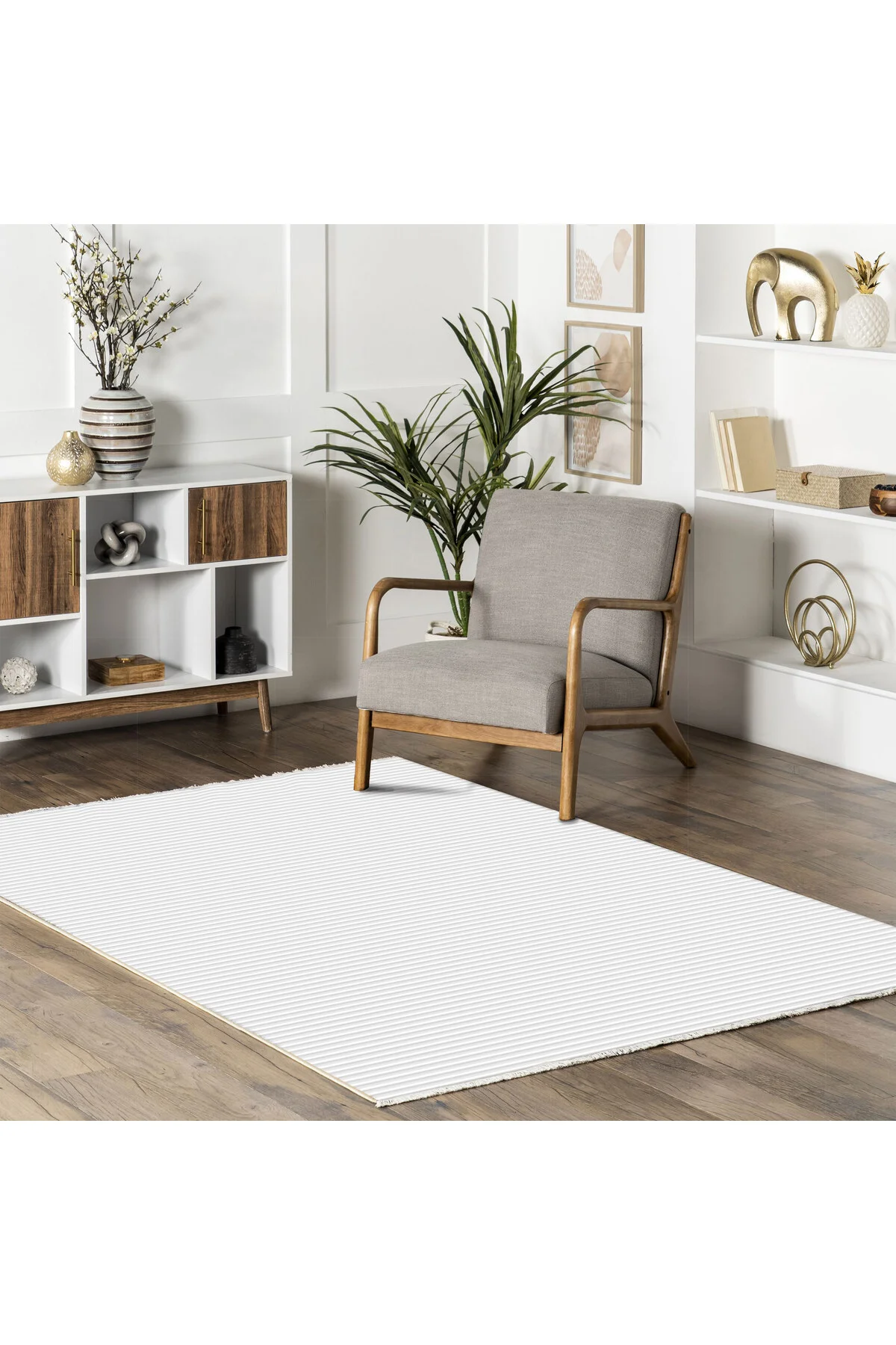 Modern Çizgili Açık Gri Kaymaz Şönil Halı Saçaklı Robot Süpürge Uyumlu Yıkanabilir Yolluk Kilim Modern Çizgili Açık Gri Kaymaz Şönil Halı Saçaklı Robot Süpürge Uyumlu Yıkanabilir Yolluk Kilim