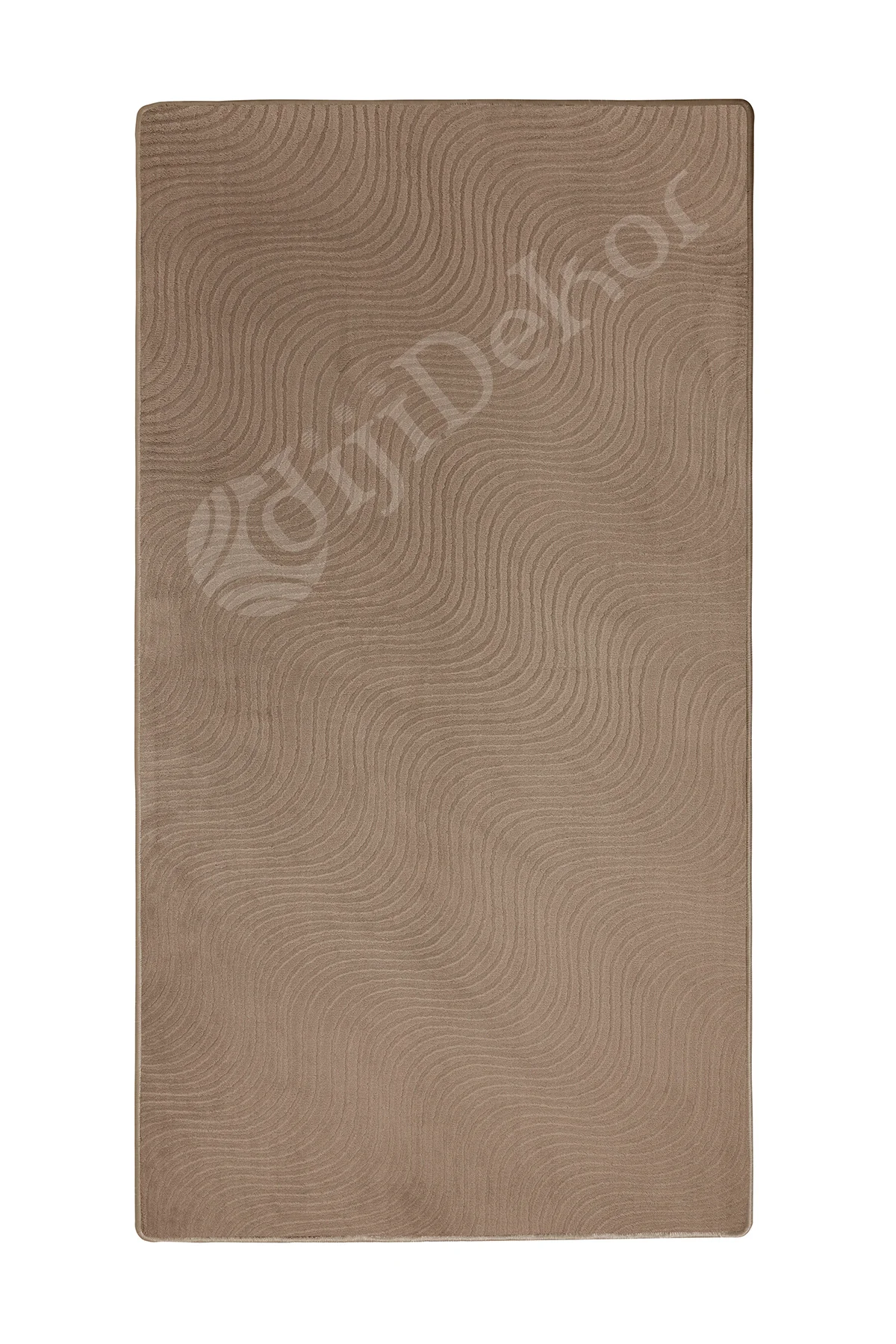 MODERN DALGALI TASARIMLI KAHVE RENKLİ Yıkanabilir Kaymaz Kesme HALI Yolluk 100x300