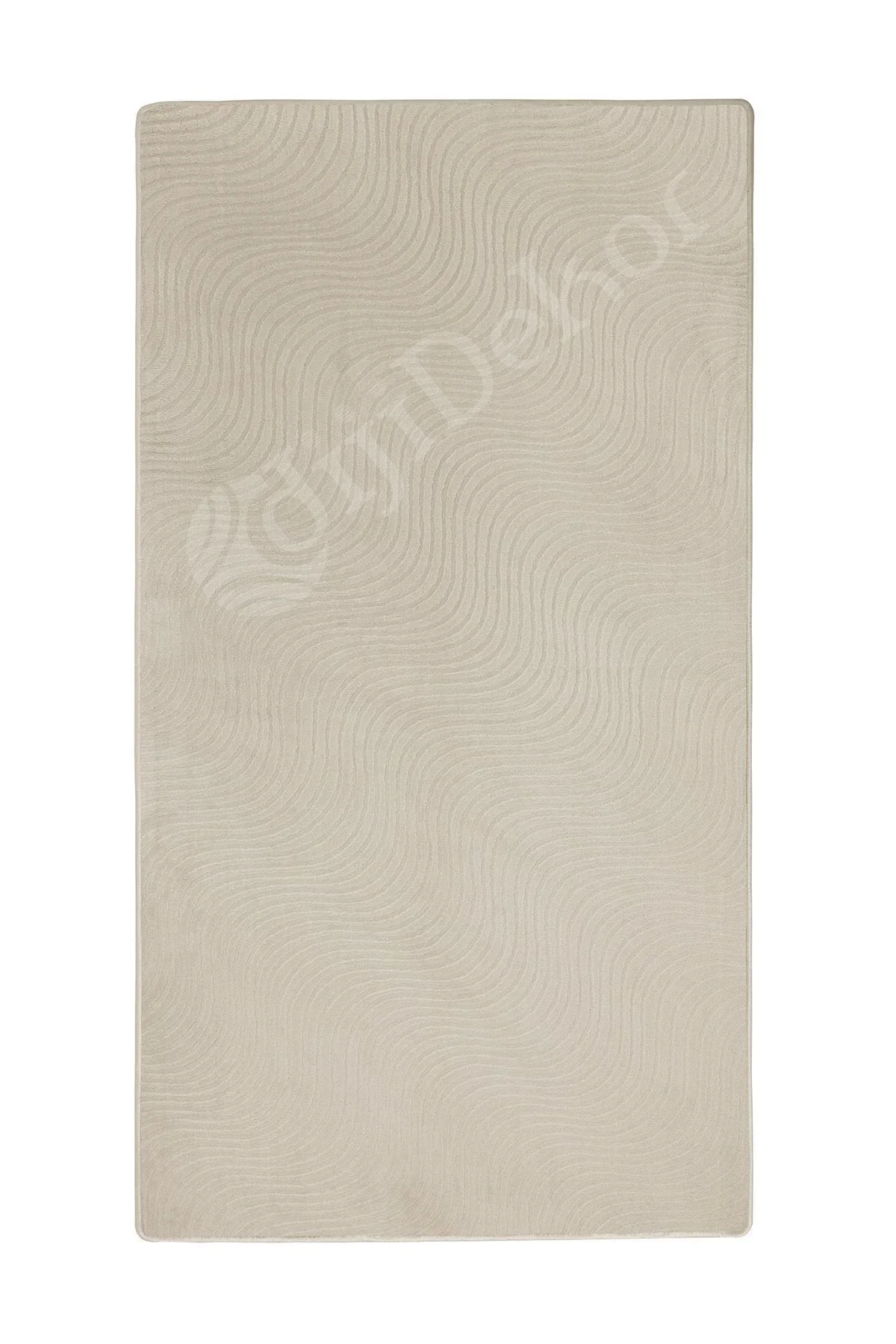 MODERN DALGALI TASARIMLI KREM RENKLİ Yıkanabilir Kaymaz Kesme HALI Yolluk 80x250