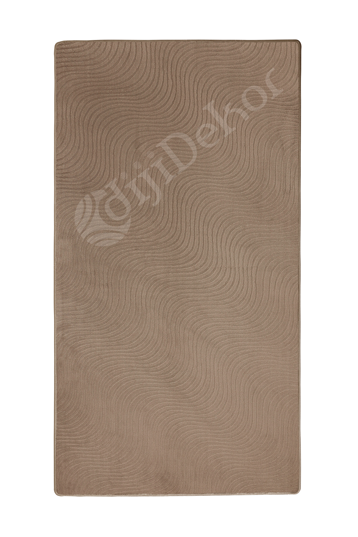 MODERN DALGALI TASARIMLI KAHVE RENKLİ Yıkanabilir Kaymaz Kesme HALI Yolluk 80x150