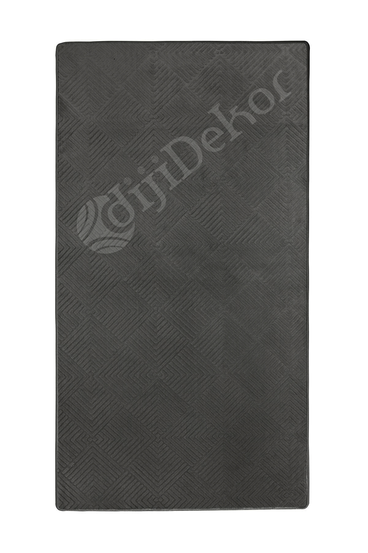MODERN DAMA TASARIMLI ANTRASİT RENKLİ Yıkanabilir Kaymaz Kesme HALI Yolluk 100x400