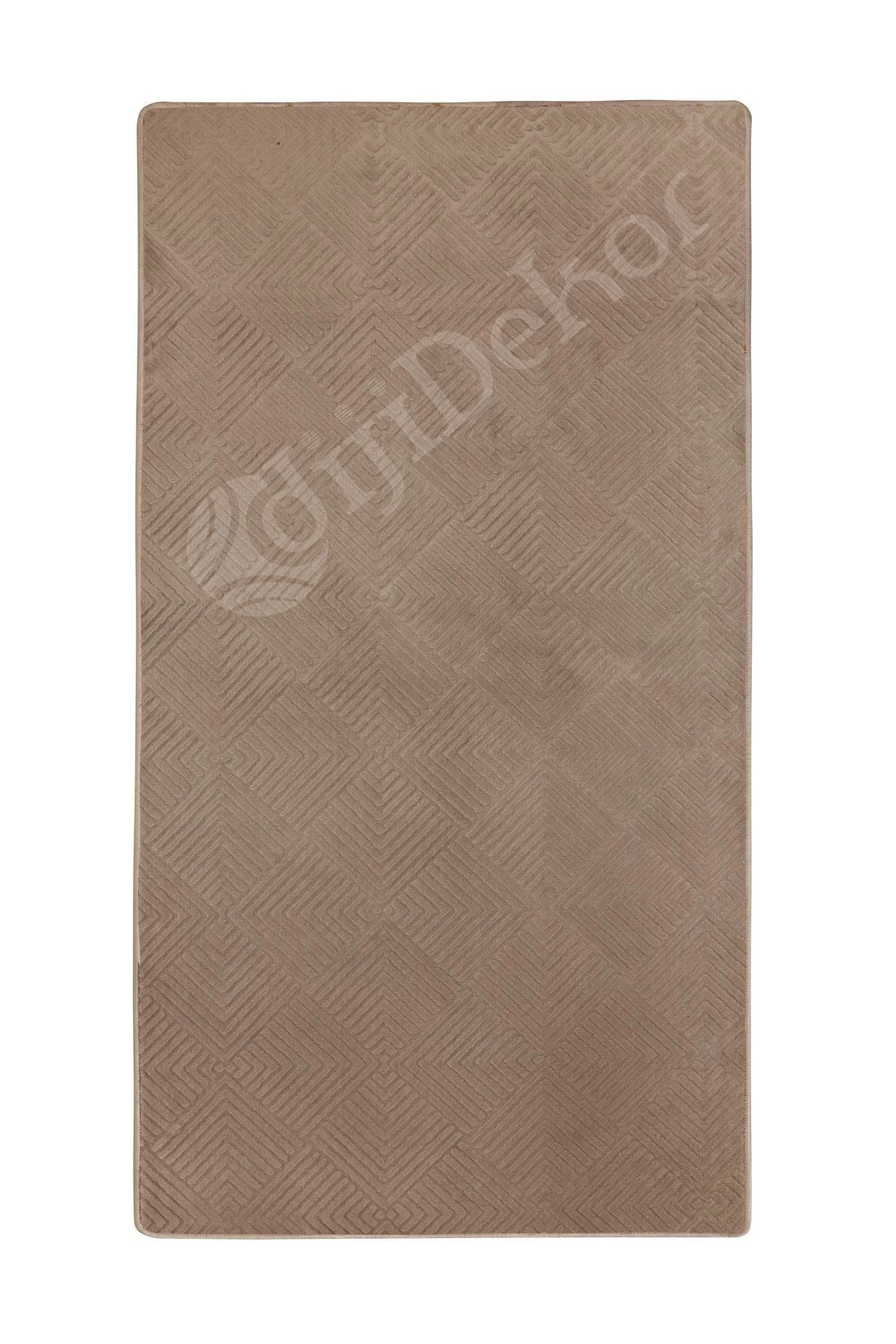 MODERN DAMA TASARIMLI KAHVE RENKLİ Yıkanabilir Kaymaz Kesme HALI Yolluk 100x350