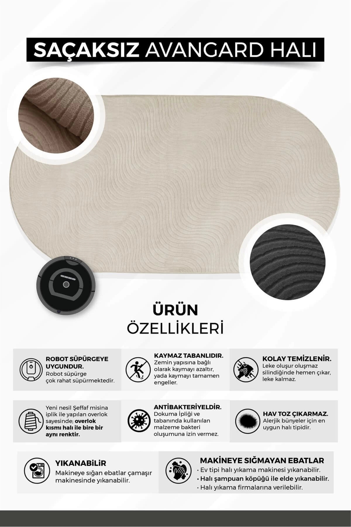 MODERN DAMA TASARIMLI ANTRASİT RENKLİ Yıkanabilir Kaymaz Kesme HALI Yolluk 100x400