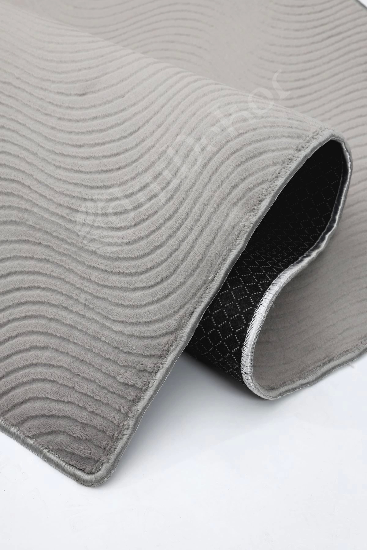 MODERN DAMA TASARIMLI GRİ RENKLİ Yıkanabilir Kaymaz Kesme HALI Yolluk 100x250