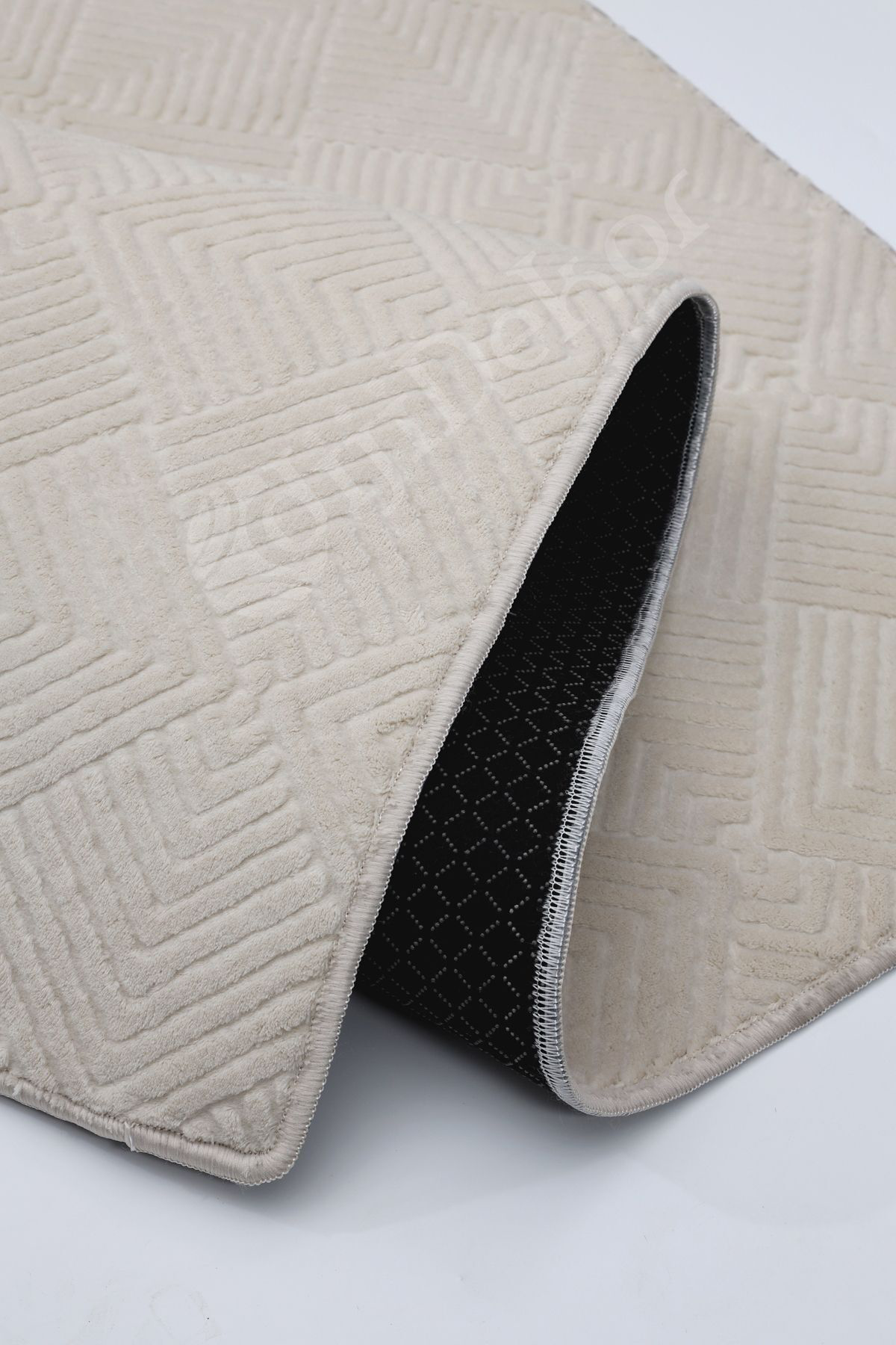 MODERN DAMA TASARIMLI KREM RENKLİ Yıkanabilir Kaymaz Kesme HALI Yolluk 60x120