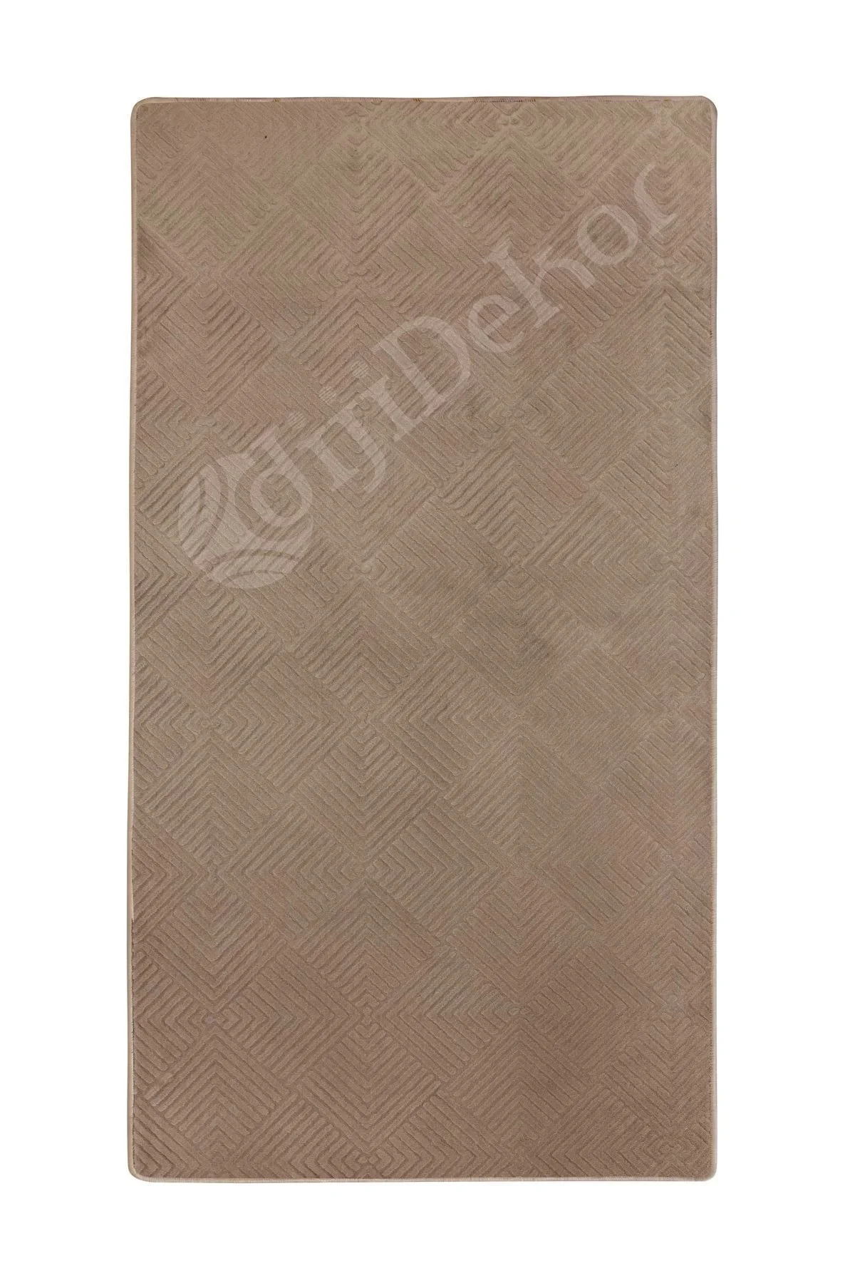 MODERN DAMA TASARIMLI KAHVE RENKLİ Yıkanabilir Kaymaz Kesme HALI Yolluk 100x350