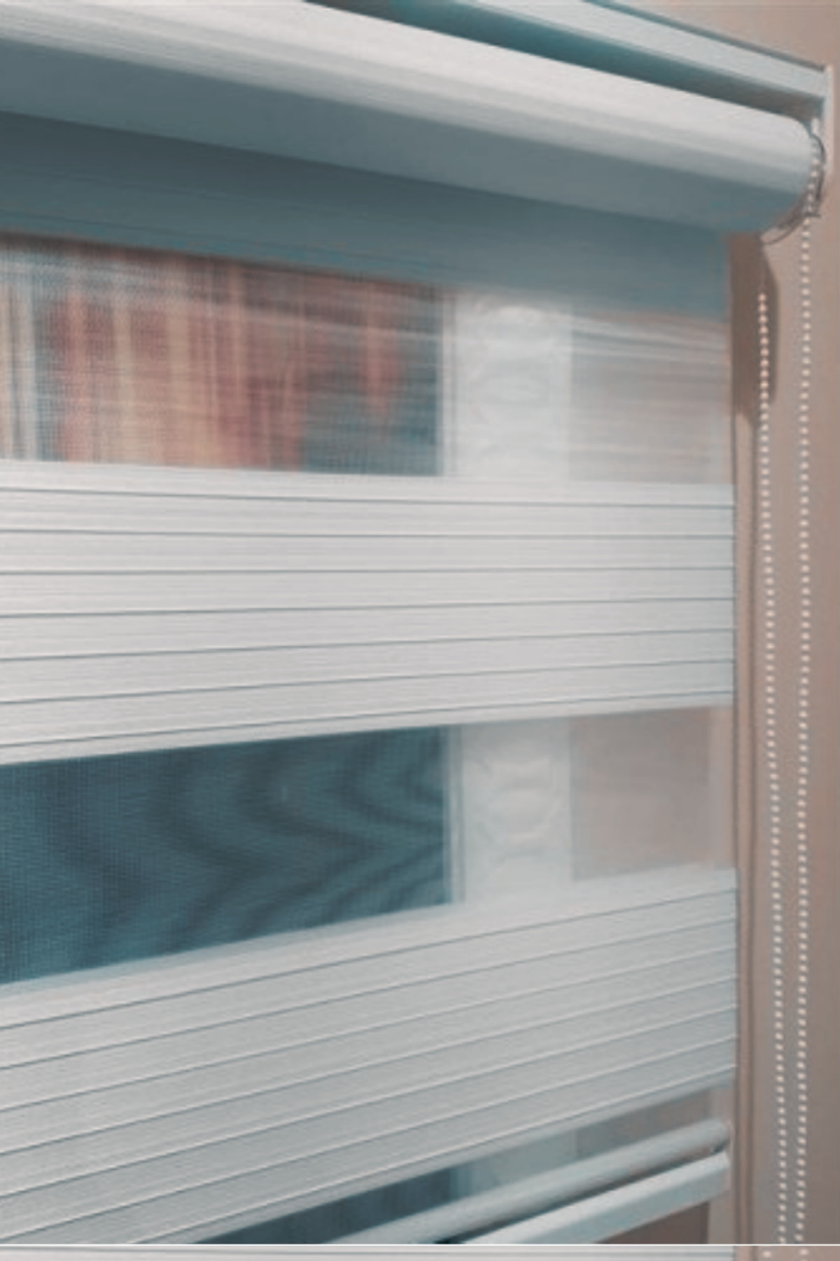 Modern Dar Plise Krem Zebra Stor Perde , Alüminyum Kasalı Yüksek 