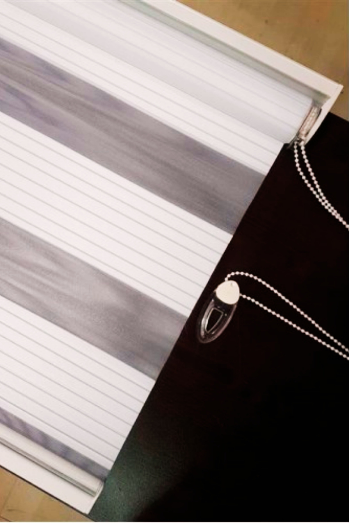 Modern Dar Plise Krem Zebra Stor Perde , Alüminyum Kasalı Yüksek 