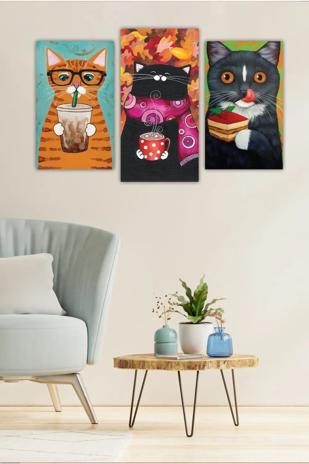 Modern Deco 3 Parçalı MDF Tablo MTT194