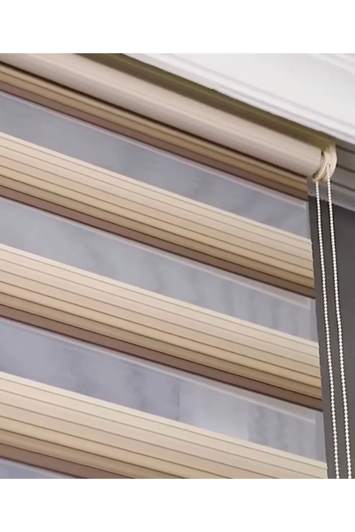 Modern Degrade Pliseli Zebra Stor Perde, Alüminyum Kasalı Yüksek 