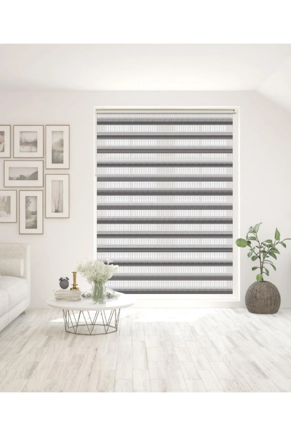 Modern Degrade Pliseli Zebra Stor Perde , Alüminyum Kasalı Yüksek