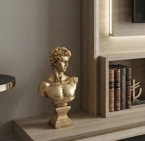 Modern Dekoratif Biblo – Gold  David/ Davut Heykeli, Salon Konsol