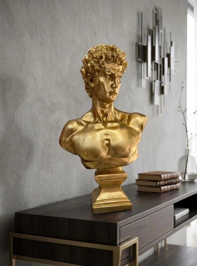 Modern Dekoratif Biblo – Gold  David/ Davut Heykeli, Salon Konsol