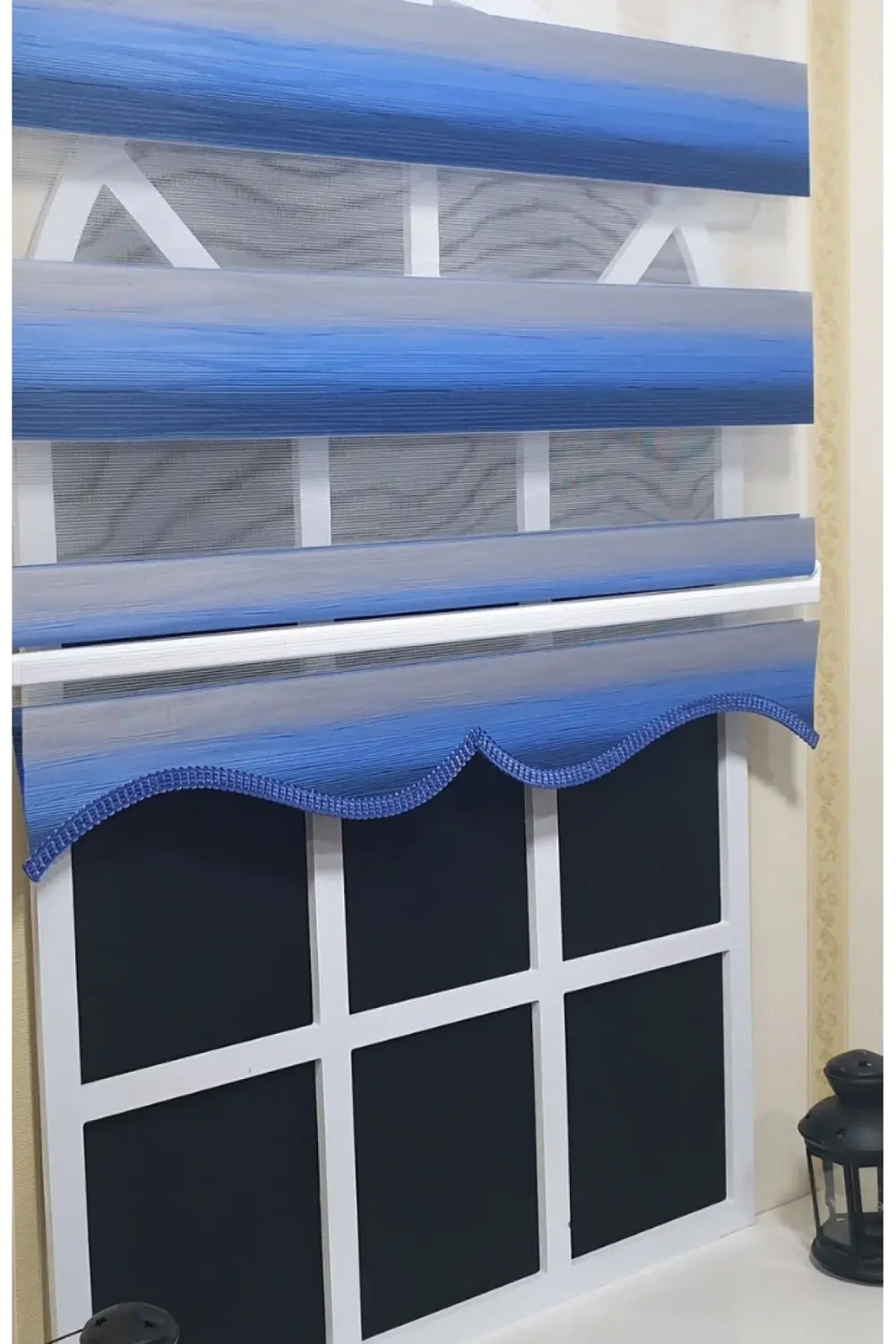 Modern Dekoratif Degrade Zebra Stor Perde Alüminyum Kasalı Yüksek