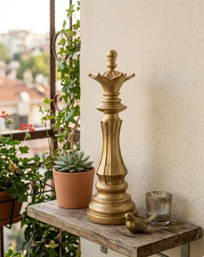Modern Dekoratif Satranç Vezir Gold  Biblo