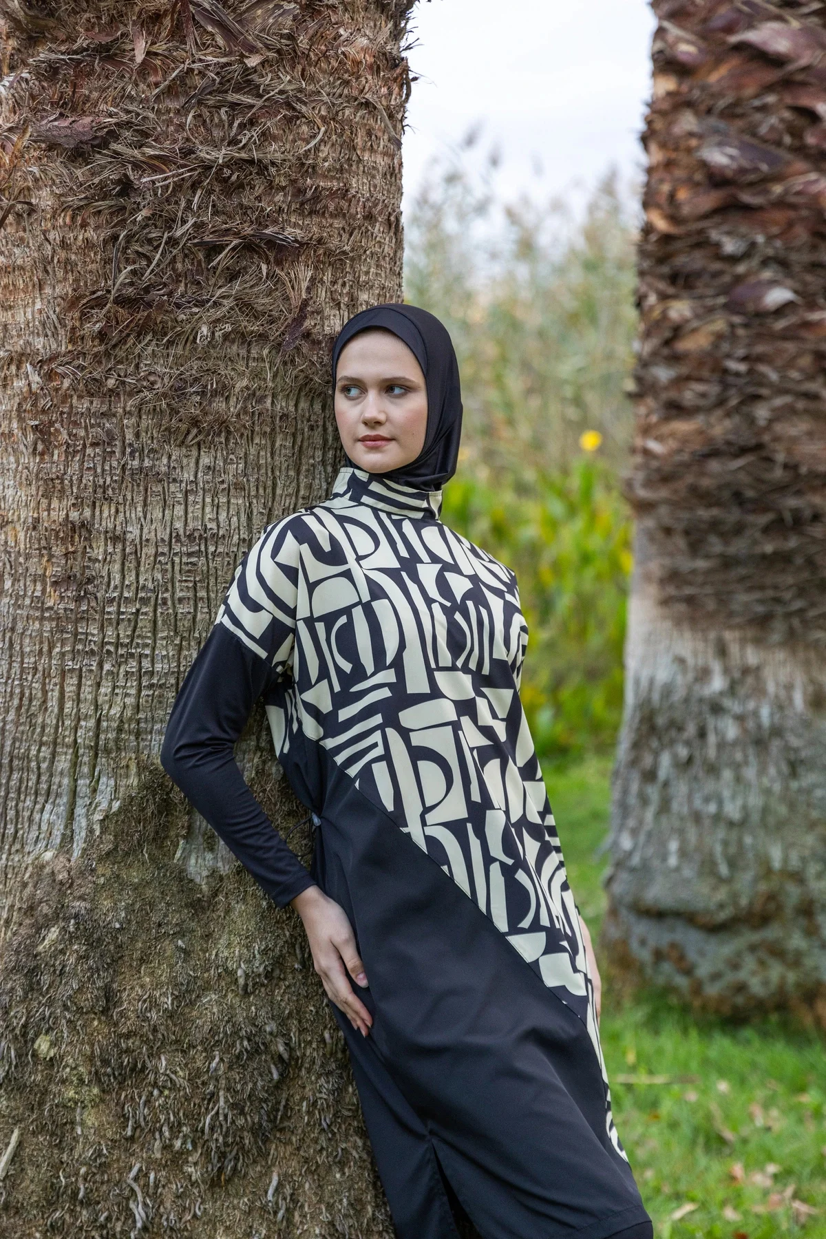 Modern Desenli Rahat Tesettür Mayo