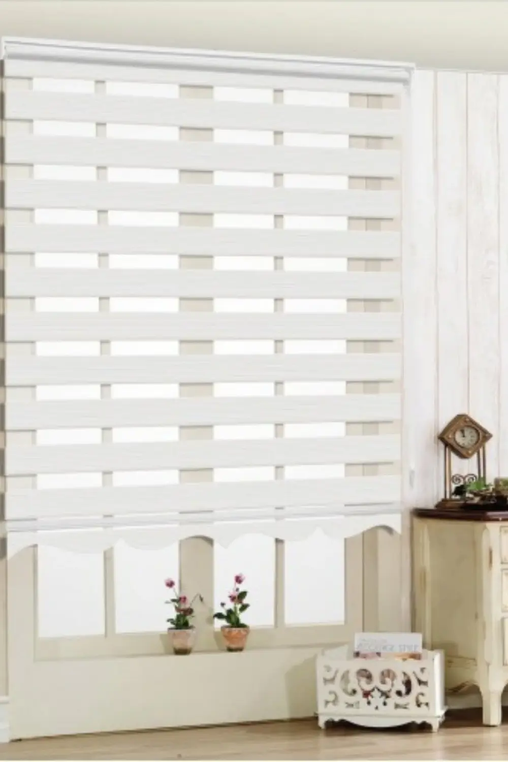 Modern Geniş Pliseli Zebra Perde Alüminyum Kasalı Yüksek Kaliteli