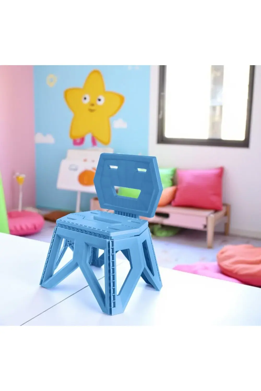 Modern Geometrik Katlanabilir Çocuk Kamp Sandalyesi, Taşınabilir,