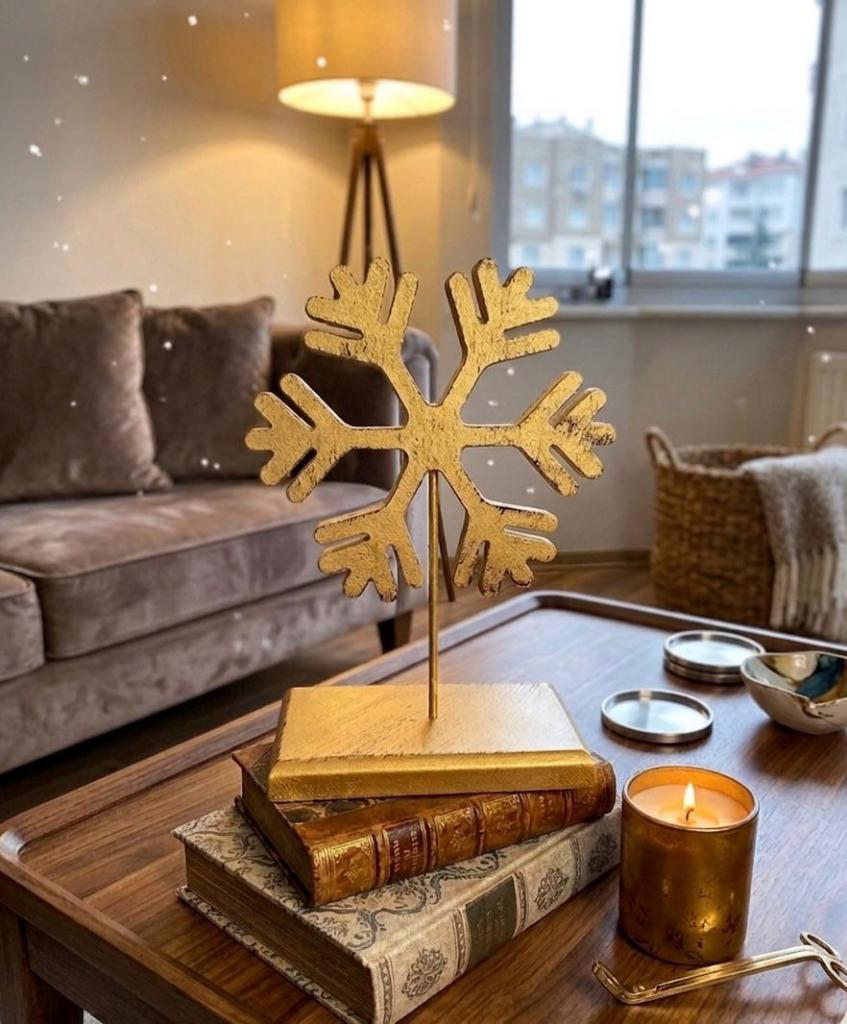 Modern Gold Kar Tanesi Dekoratif Biblo Bohem Salon Masa Sehpa Üst