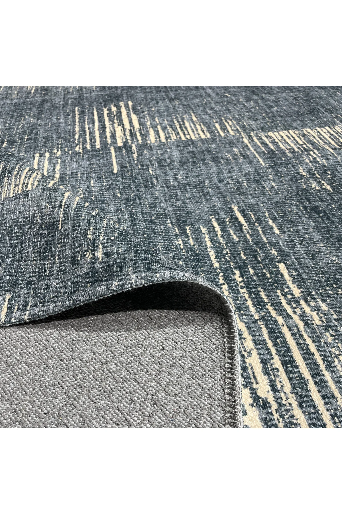 Modern Gri Şönil Halı Kilim Yolluk Kaymaz Yıkanabilir Saçaklı Yat