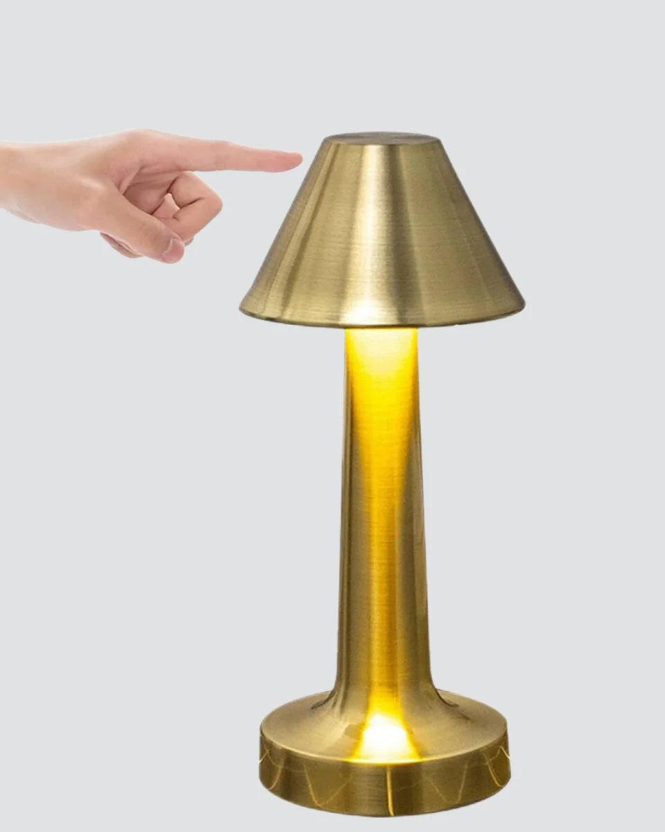 Modern Metal Masa Lambası 3 Renkli Işık Modu, Şarjlı LED ve Kademesiz Parlaklık