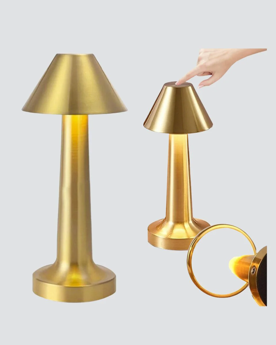 Modern Metal Masa Lambası 3 Renkli Işık Modu, Şarjlı LED ve Kademesiz Parlaklık