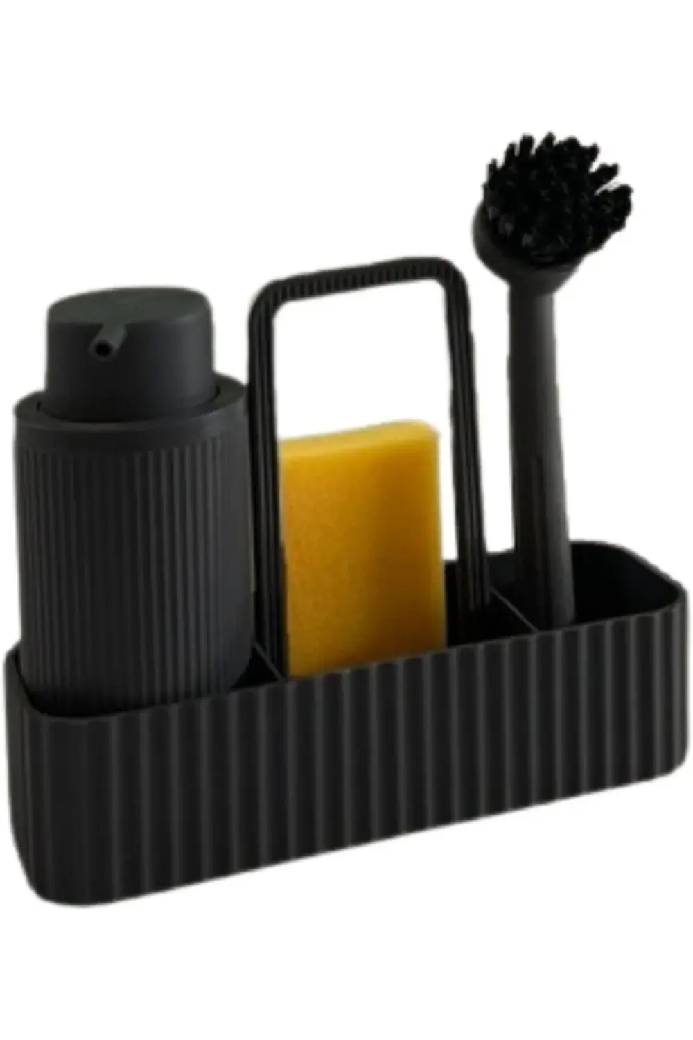 Modern Mutfak Düzenleyici Set, Sıvı Sabunluk, Fırçalık, Süngerlik