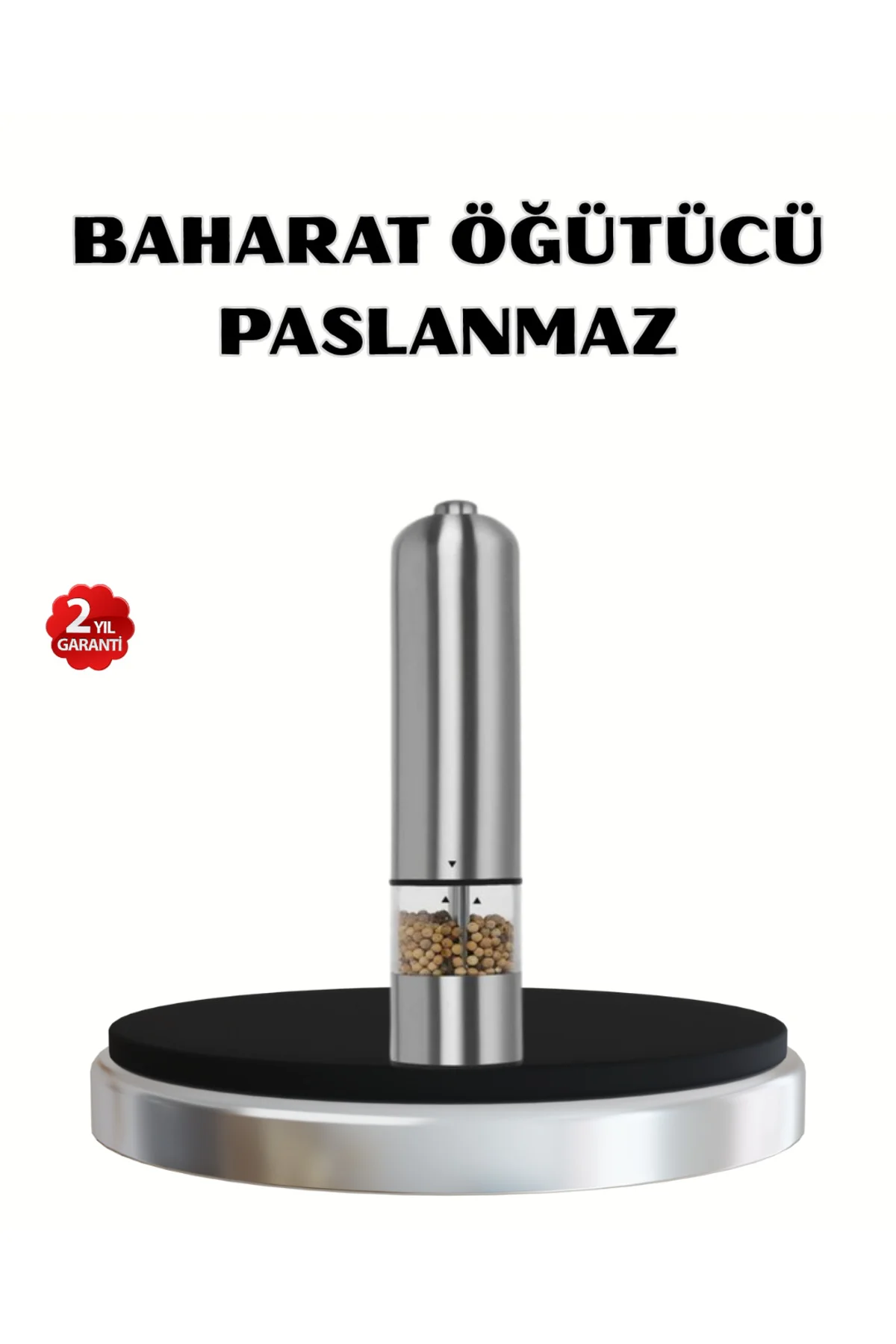 Modern Otomatik Baharat Öğütücü Seti – Pilli, Paslanmaz Çelik, Le