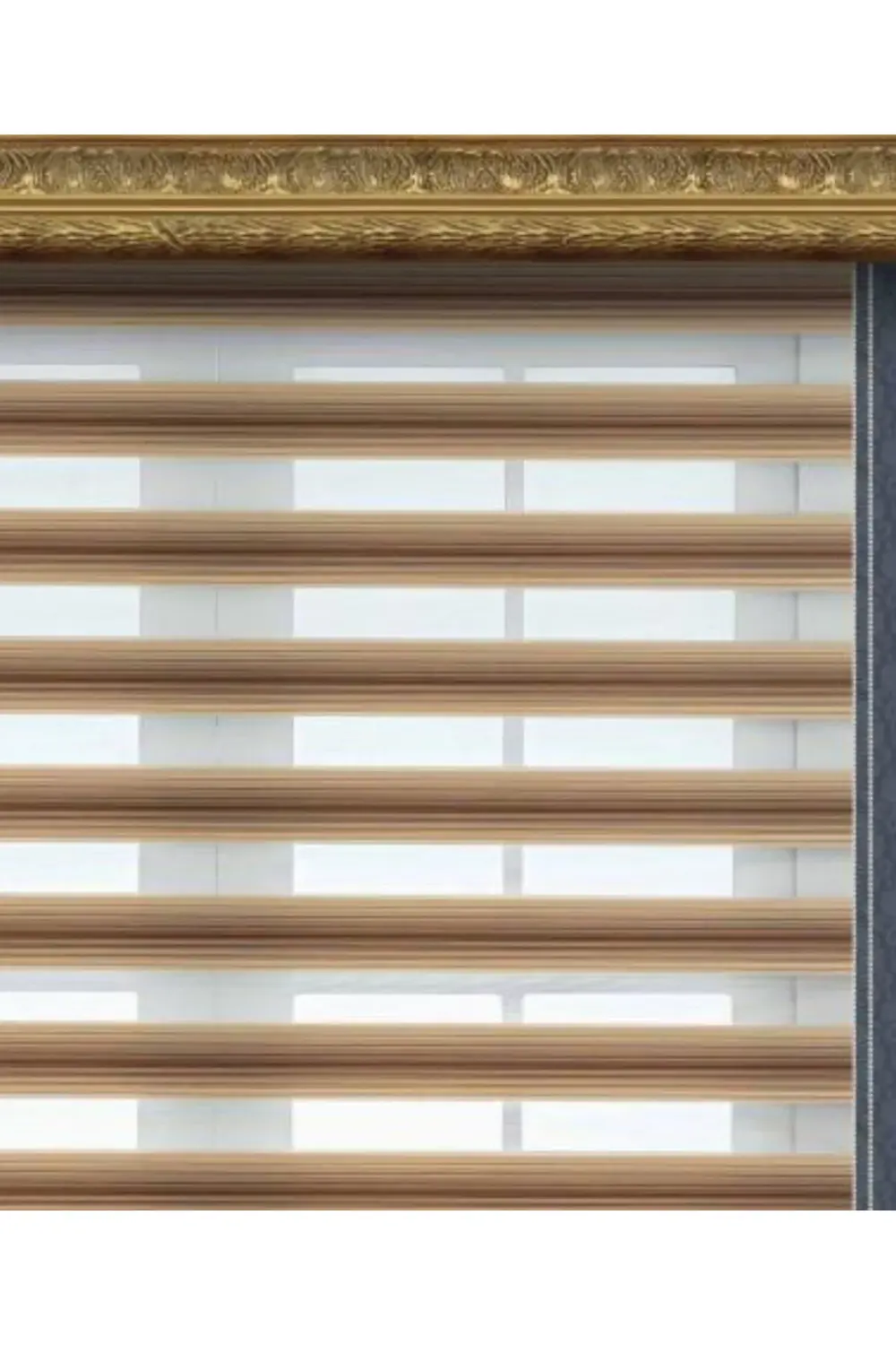 Modern Pliseli Renk Geçişli Lüks zebra Perde, Alüminyum Kasalı Yü