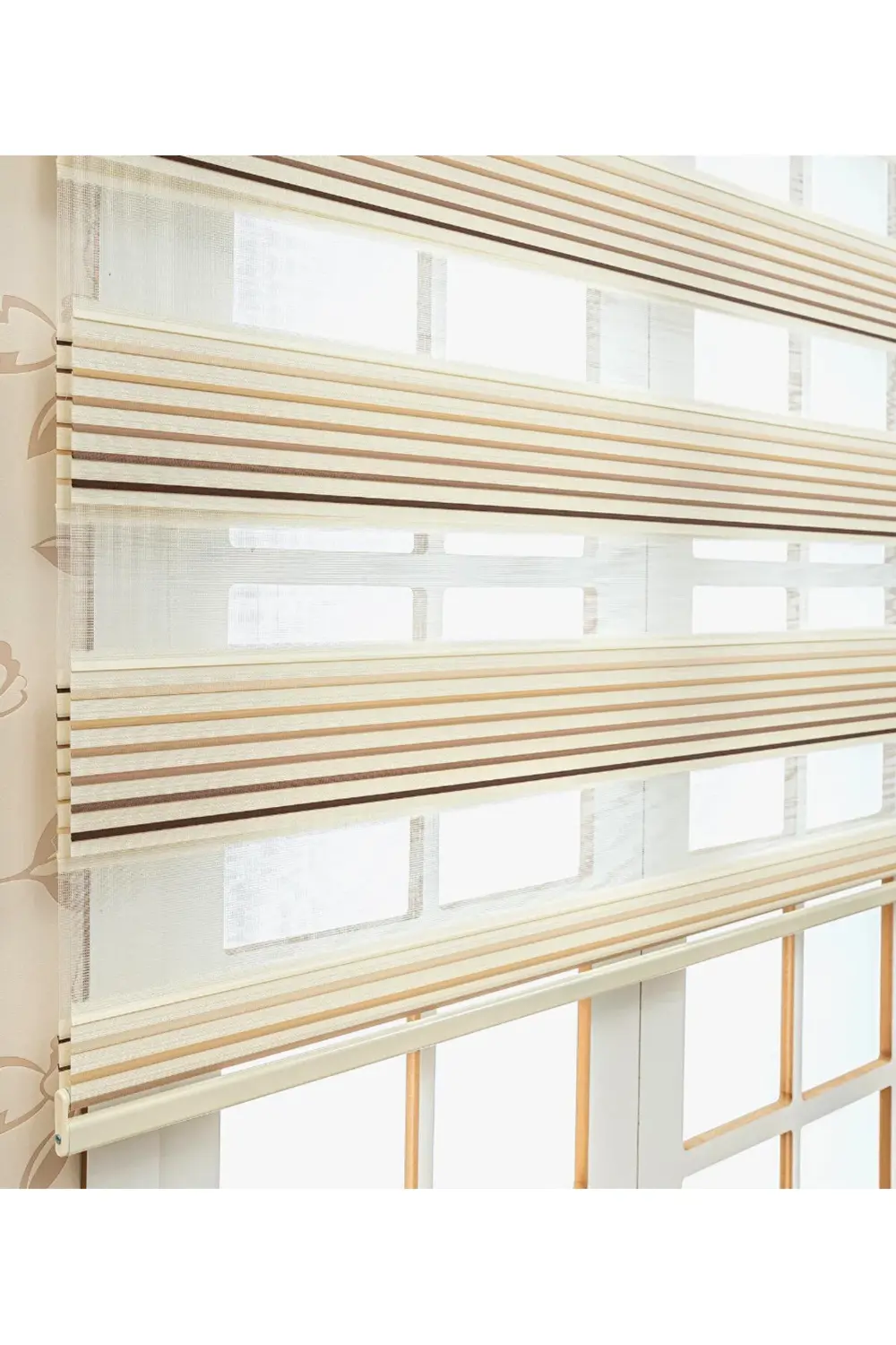 Modern Pliseli Renk Geçişli Lüks zebra Perde, Alüminyum Kasalı Yü