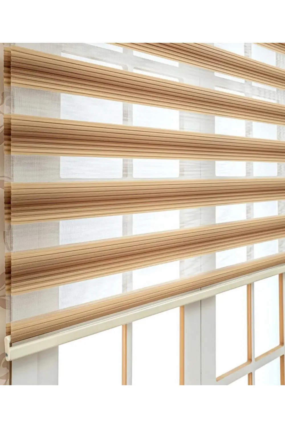 Modern Pliseli Renk Geçişli Lüks zebra Perde, Alüminyum Kasalı Yü