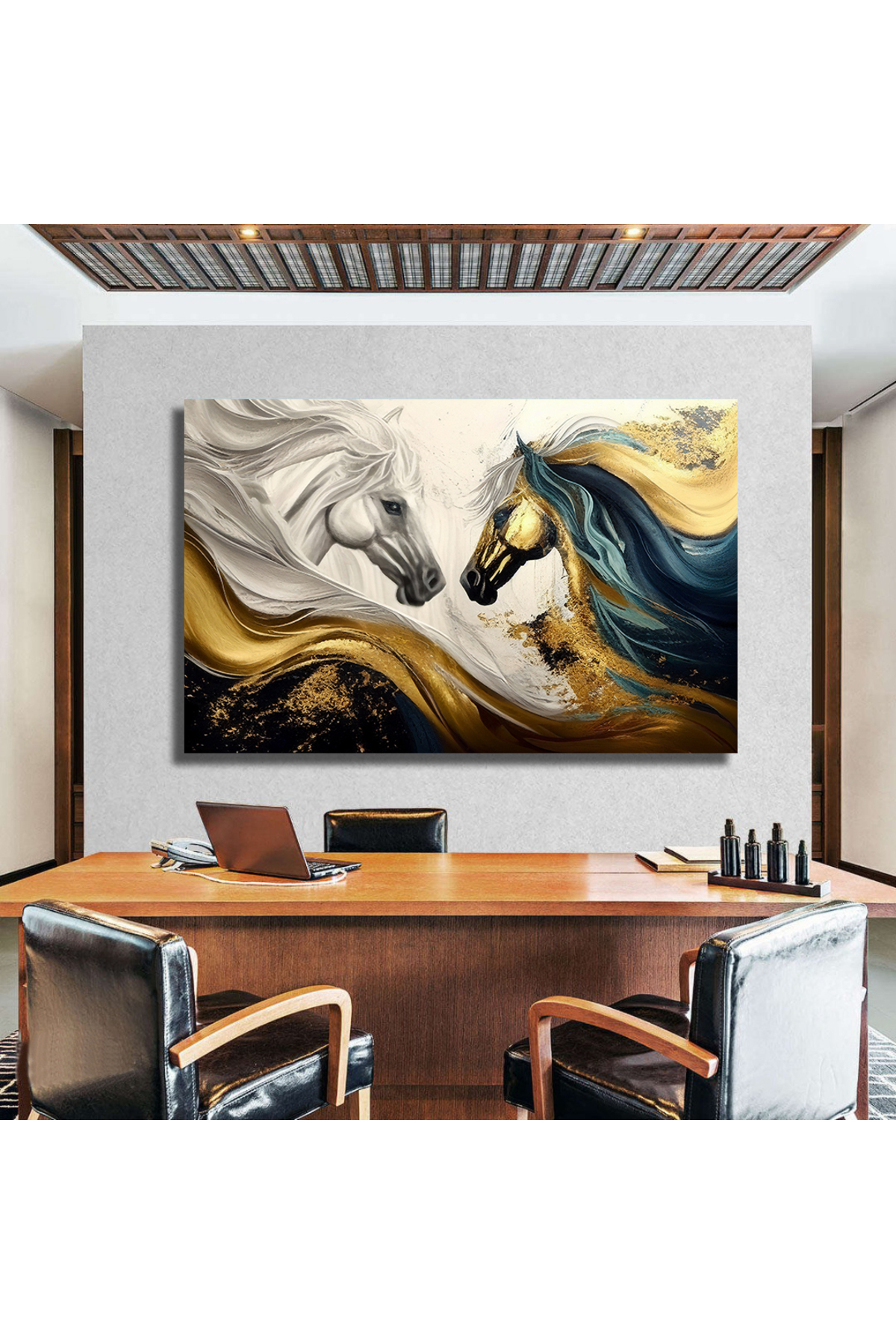 Modern Sanat. Atlar,baskılar, Altın Desen,posterler, Kanvas Tablo