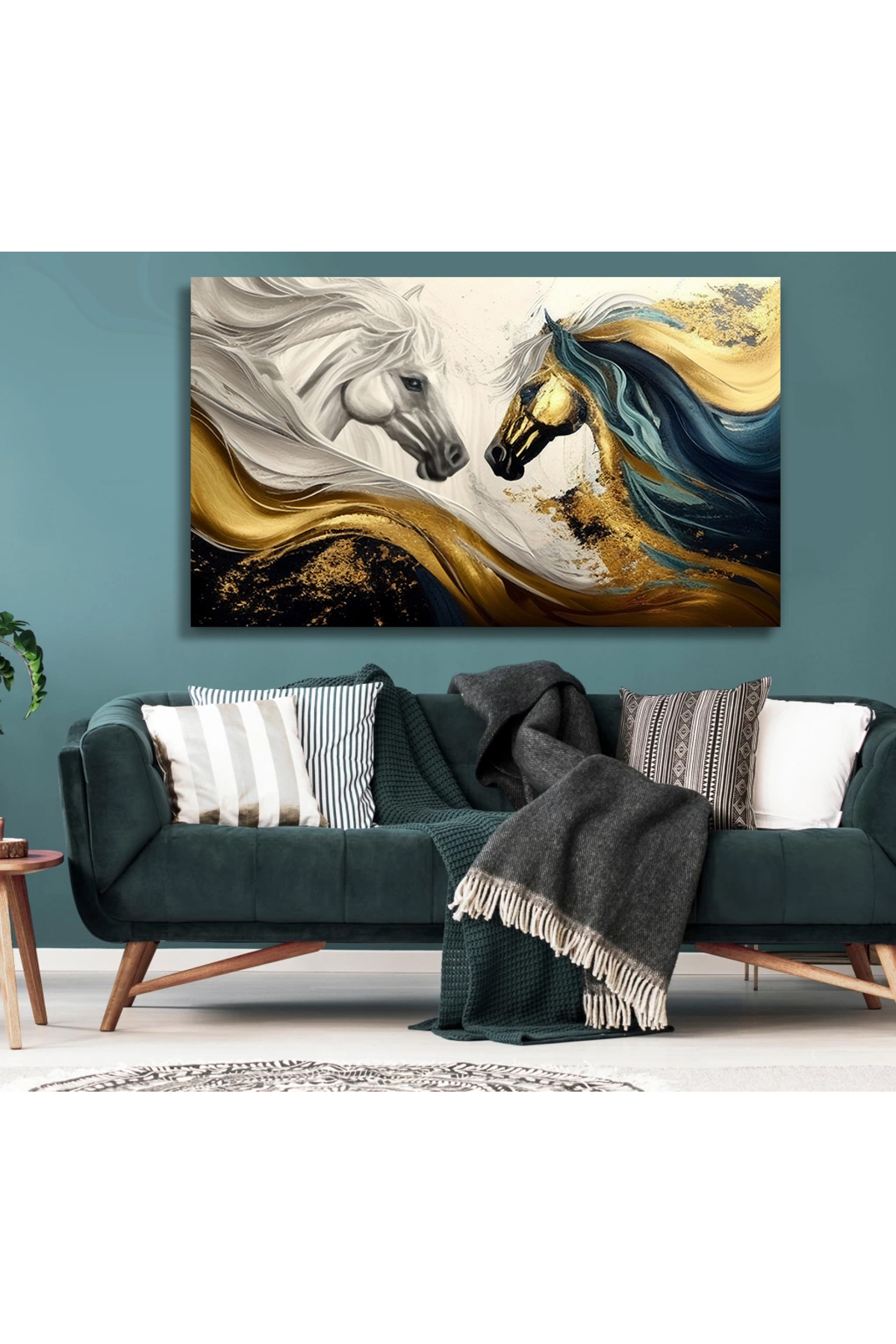 Modern Sanat. Atlar,baskılar, Altın Desen,posterler, Kanvas Tablo