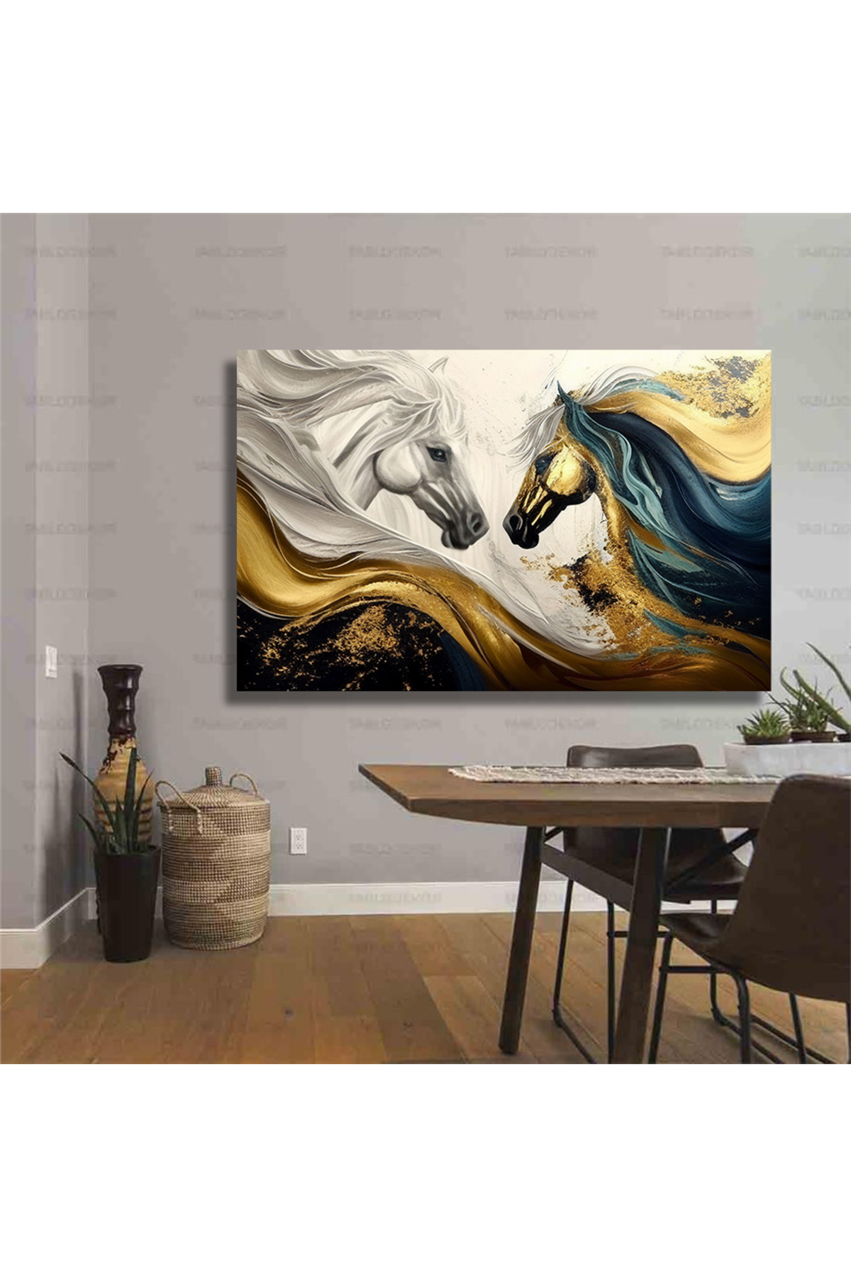 Modern Sanat. Atlar,baskılar, Altın Desen,posterler, Kanvas Tablo