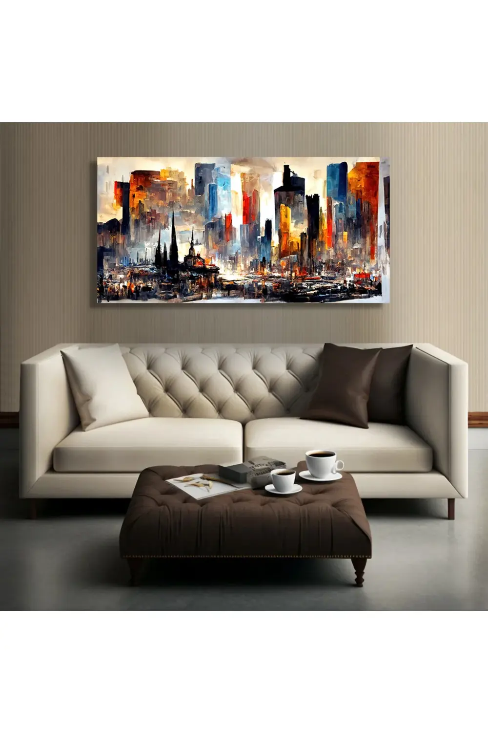 Modern şehir manzarası. Kanvas Tablo