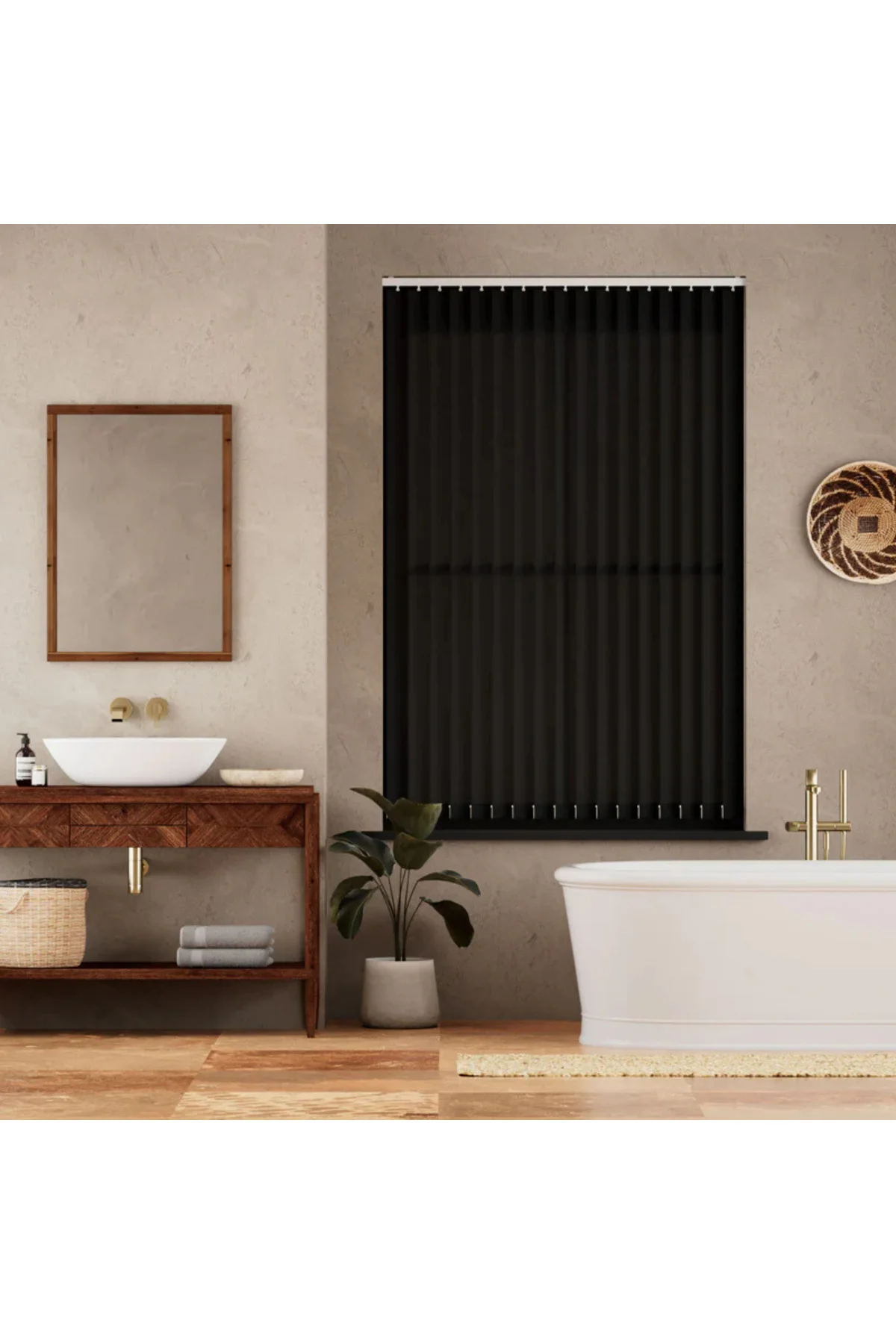 Modern Siyah Dikey Jaluzi Stor Perde / Ev, İşyeri ve Ofisler İçin Karartma Dikey Stor Perde, Alüminyum Kasalı Yüksek Kaliteli - W1140/XDP