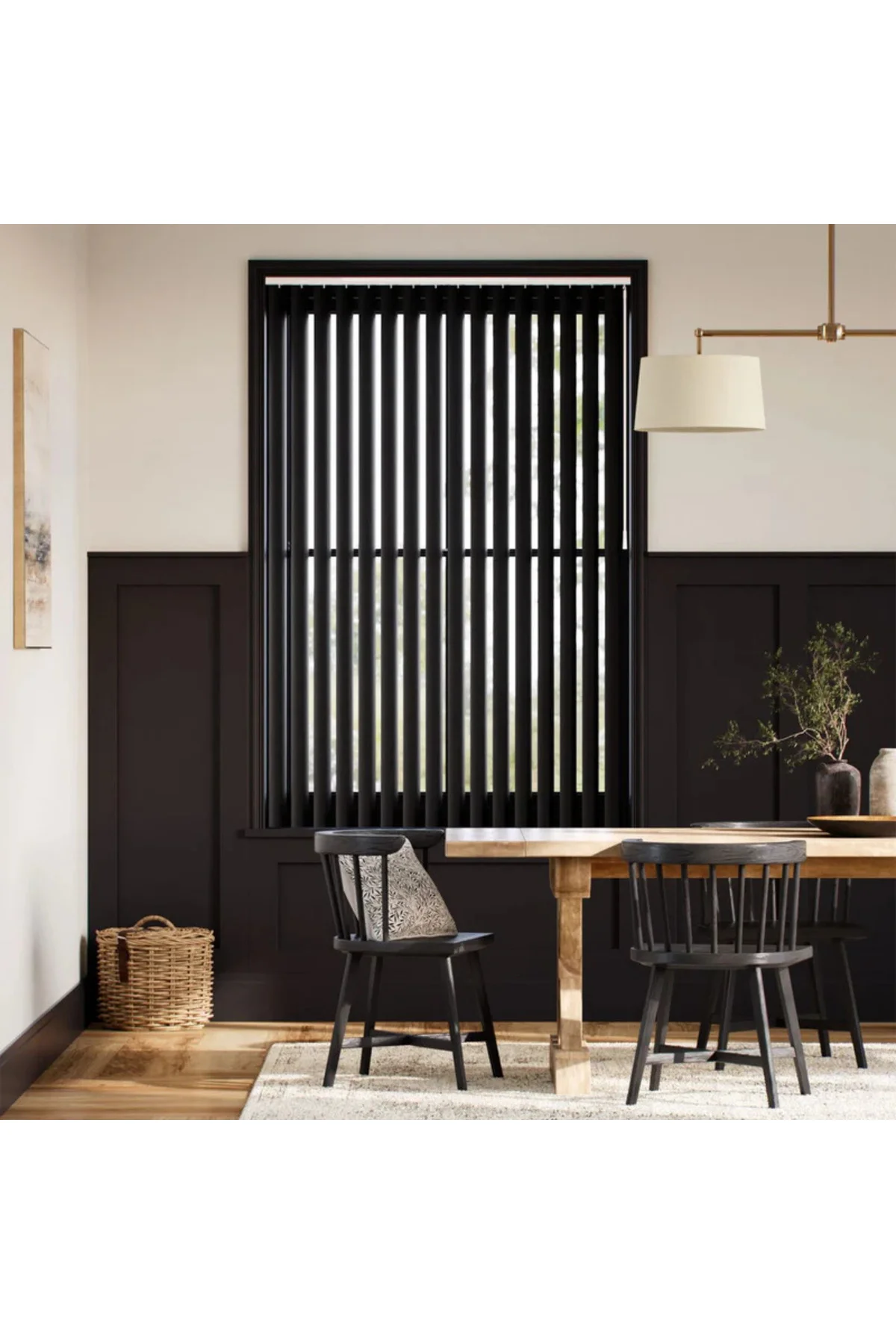 Modern Siyah Dikey Jaluzi Stor Perde / Ev, İşyeri ve Ofisler İçin Karartma Dikey Stor Perde, Alüminyum Kasalı Yüksek Kaliteli - W1140/XDP