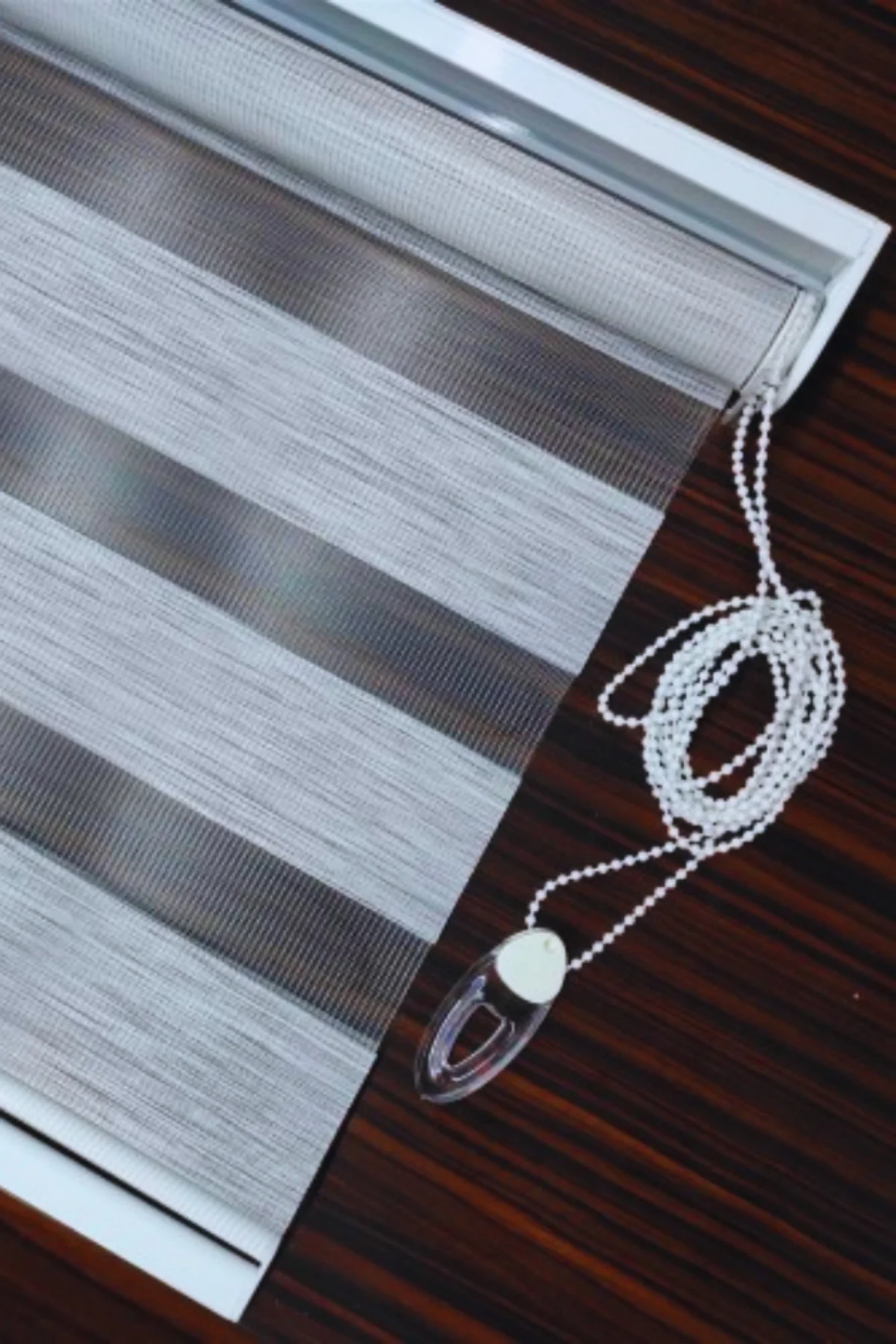 Modern Soft Bambu Gri Zebra Stor Perde , Alüminyum Kasalı Yüksek 