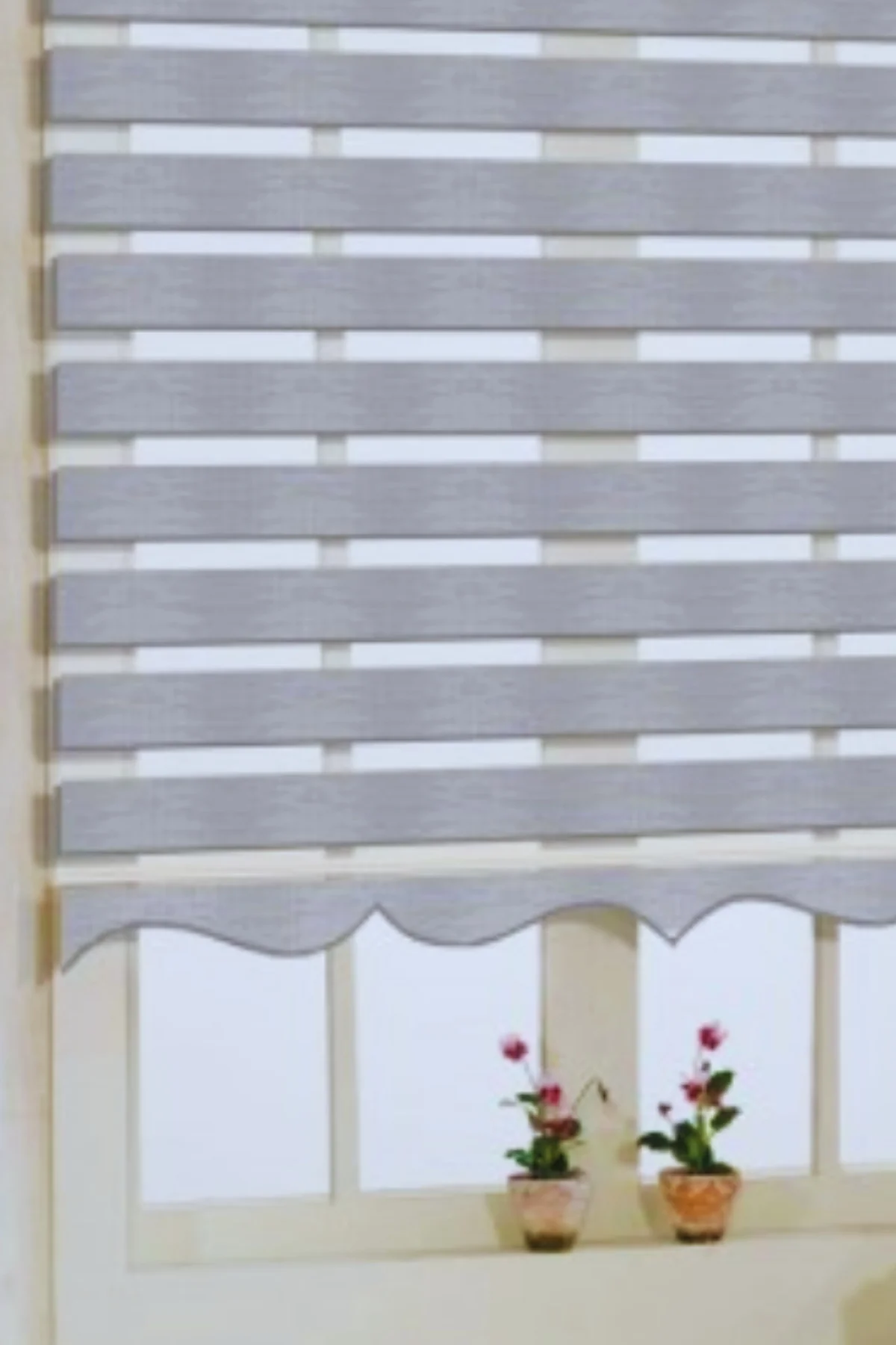 Modern Soft Bambu Gri Zebra Stor Perde , Alüminyum Kasalı Yüksek 