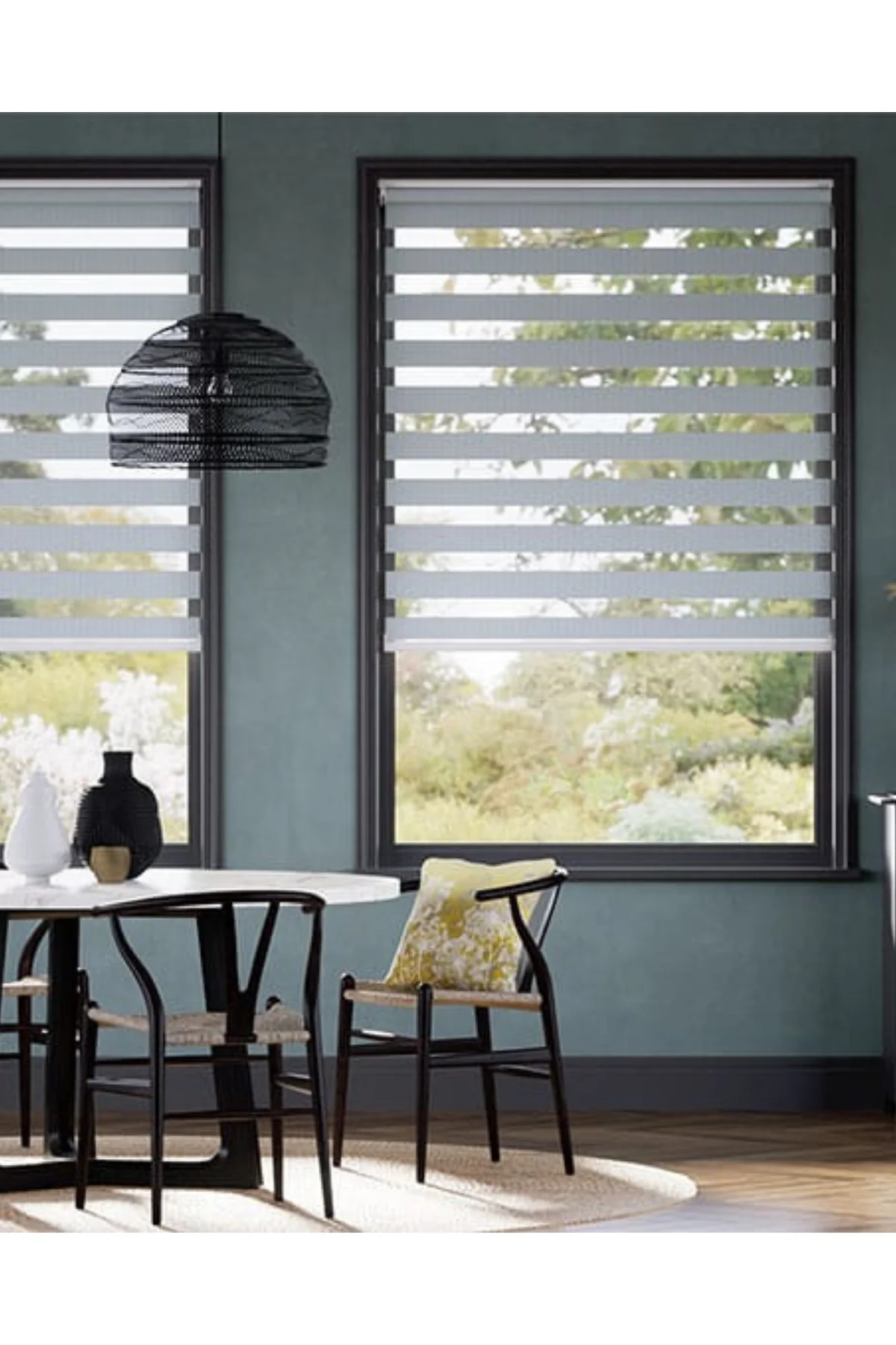 Modern Soft Bambu Gri Zebra Stor Perde , Alüminyum Kasalı Yüksek 