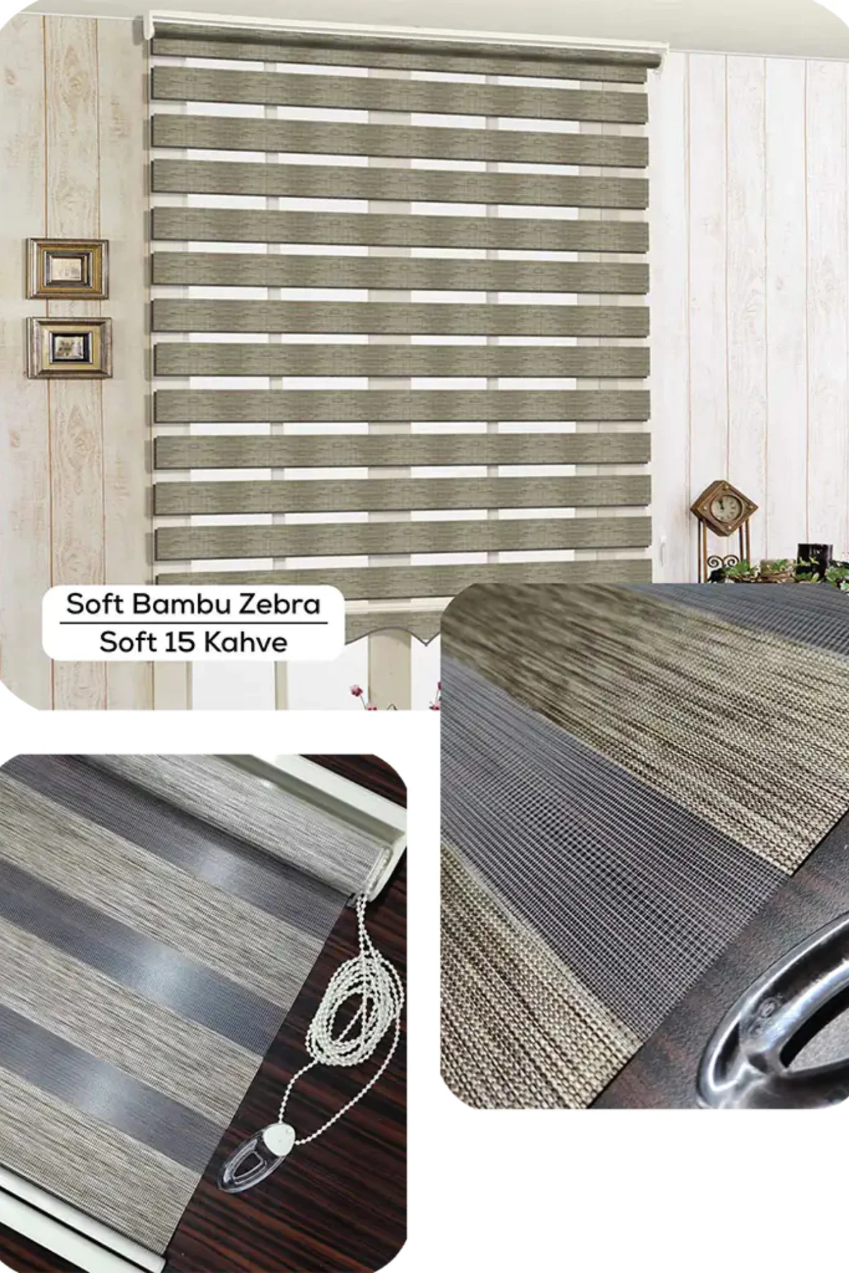 Modern Soft Bambu Kahve Zebra Stor Perde , Alüminyum Kasalı Yüksek Kaliteli - KAHVE SBKV1174/07W Modern Soft Bambu Kahve Zebra Stor Perde , Alüminyum Kasalı Yüksek Kaliteli - KAHVE SBKV1174/07W